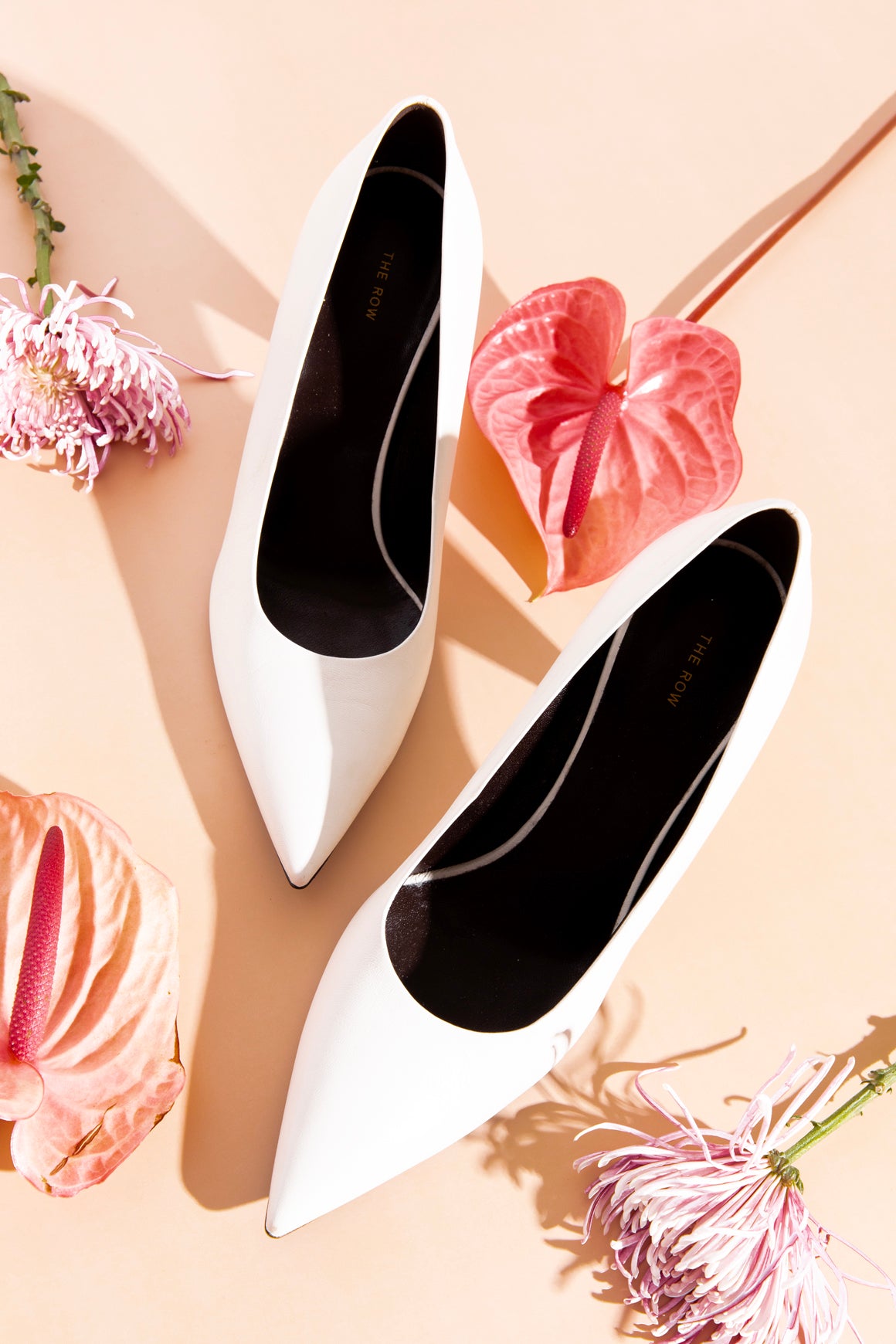 THE ROW White Leather Pointed Toe Pumps (Sz. 38)