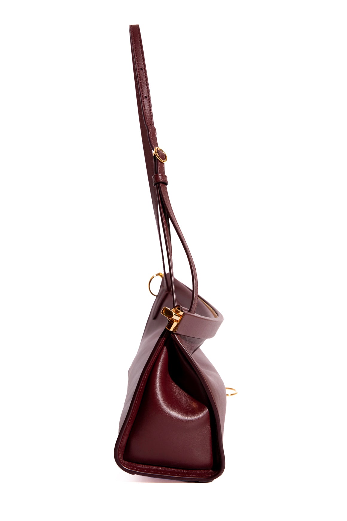 ALAIA Burgundy Le Click East + West Bag