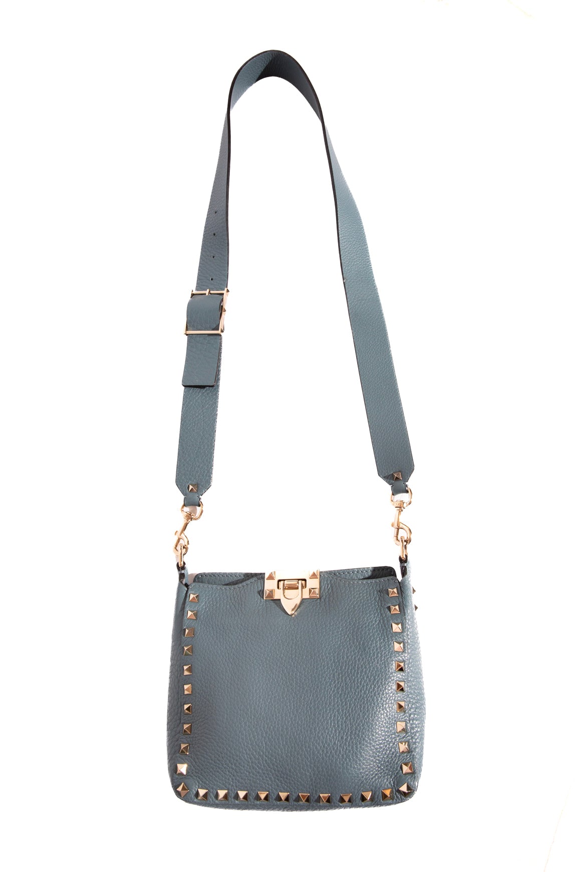 VALENTINO Teal Rockstud Signature Crossbody Messenger