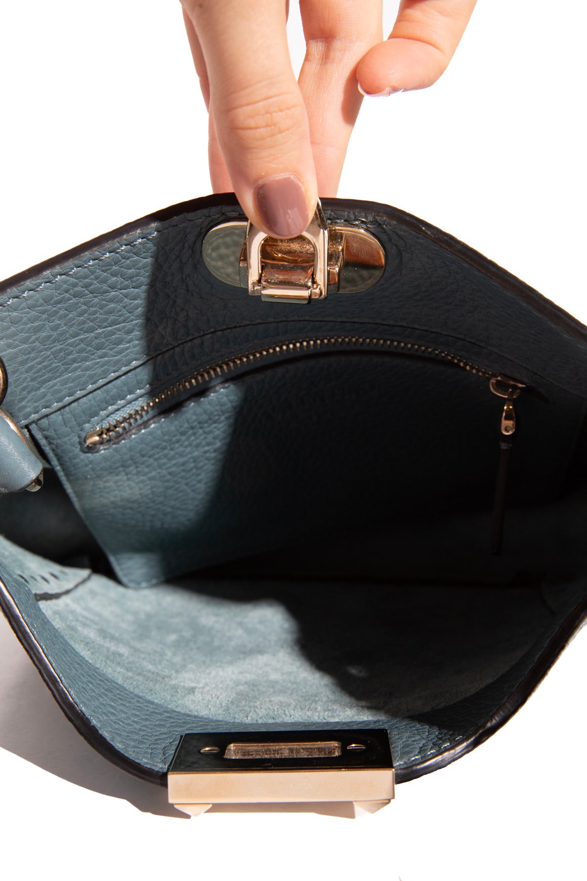 VALENTINO Teal Rockstud Signature Crossbody Messenger