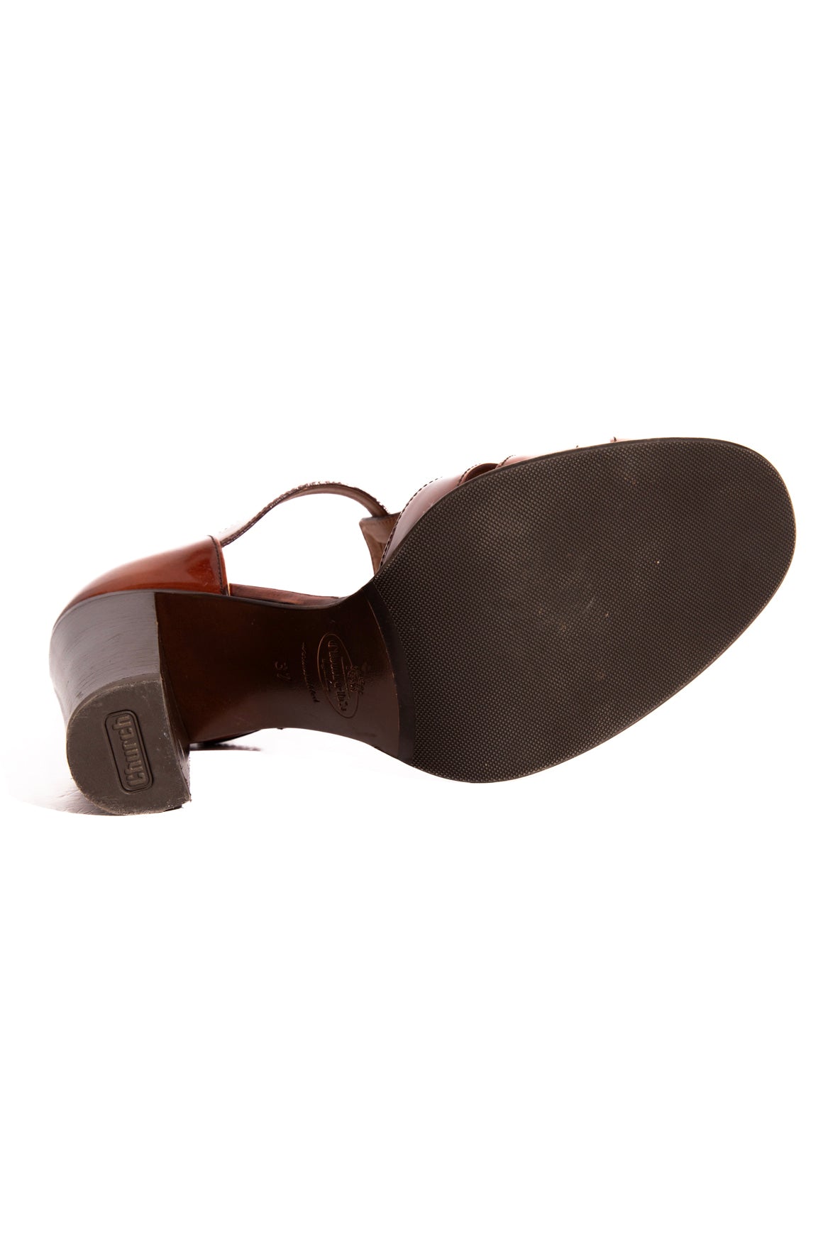 CHURCH'S Brown Leather Fisherman Heels (Sz. 37)