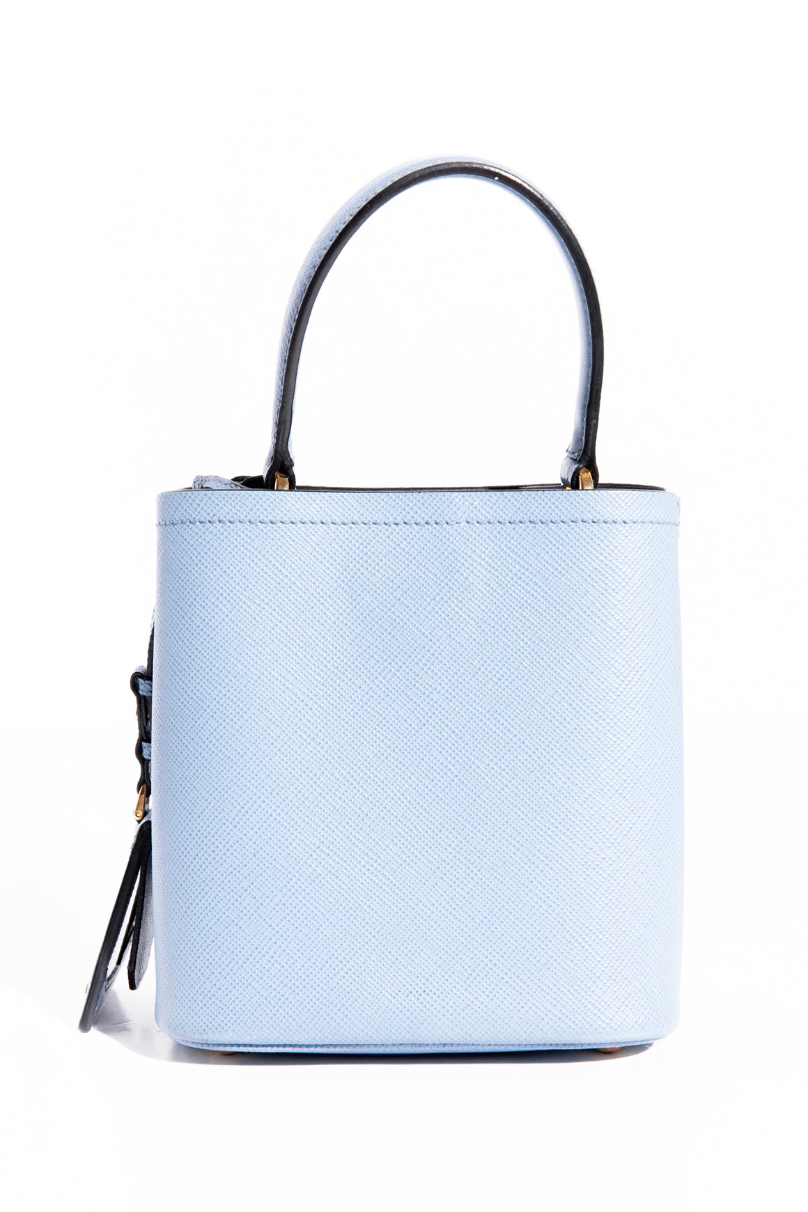 PRADA Blue "Panier" Saffiano Leather Mini Bag With Cardholder