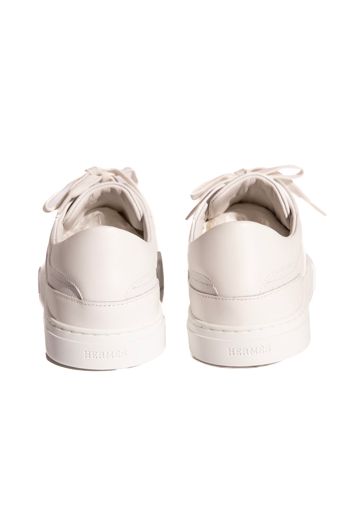 HERMES White Kelly Lock Low Top Sneakers (Sz. 41)
