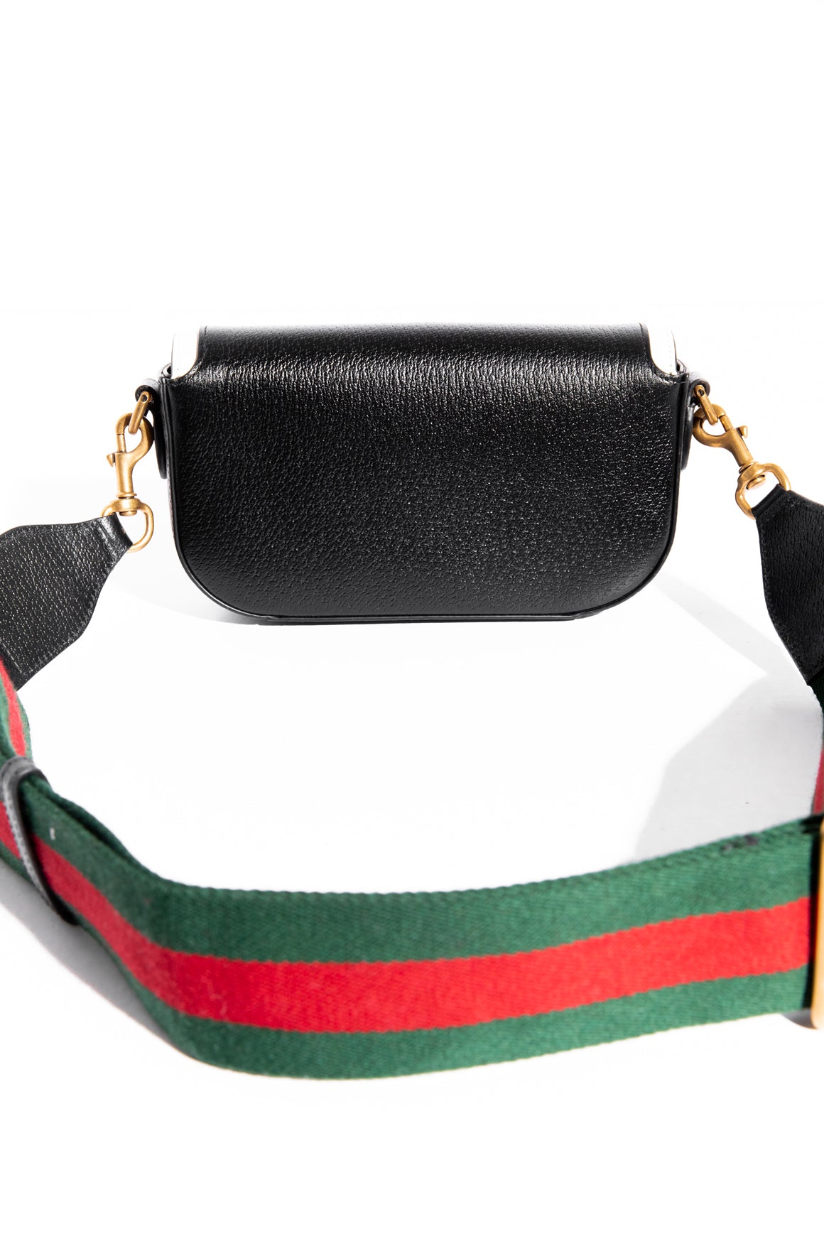 GUCCI X ADIDAS Black & White Leather Mini Shoulder Bag