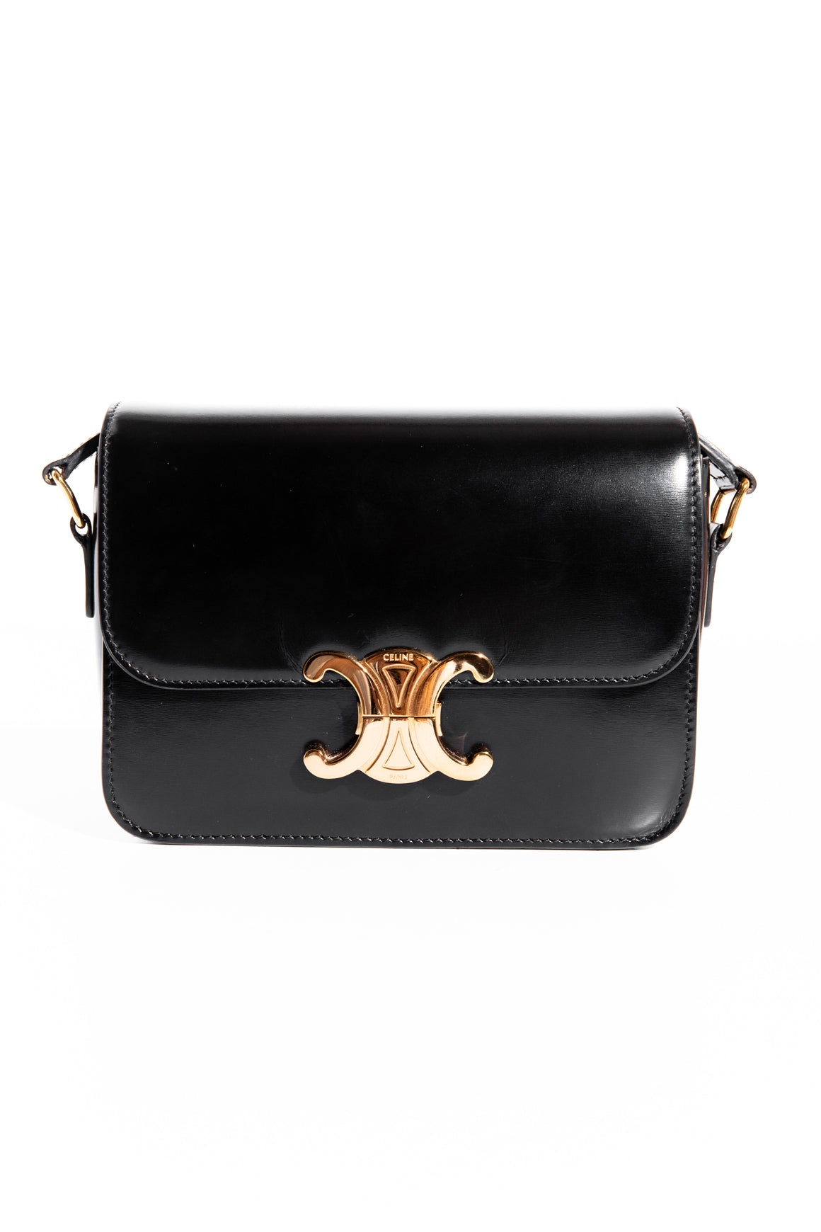 CELINE Teen Triomphe Bag In Shiny Calfskin