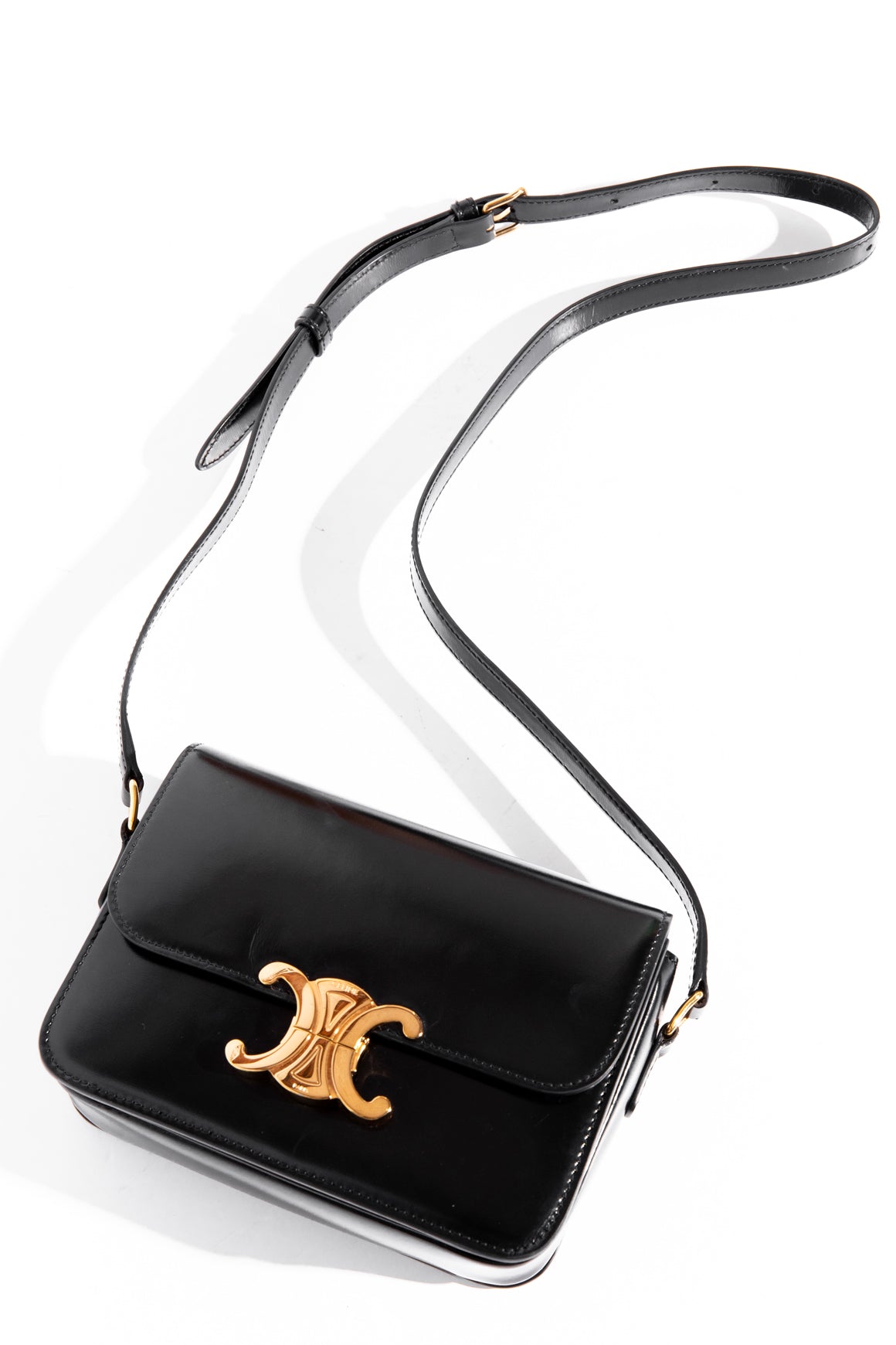 CELINE Teen Triomphe Bag In Shiny Calfskin