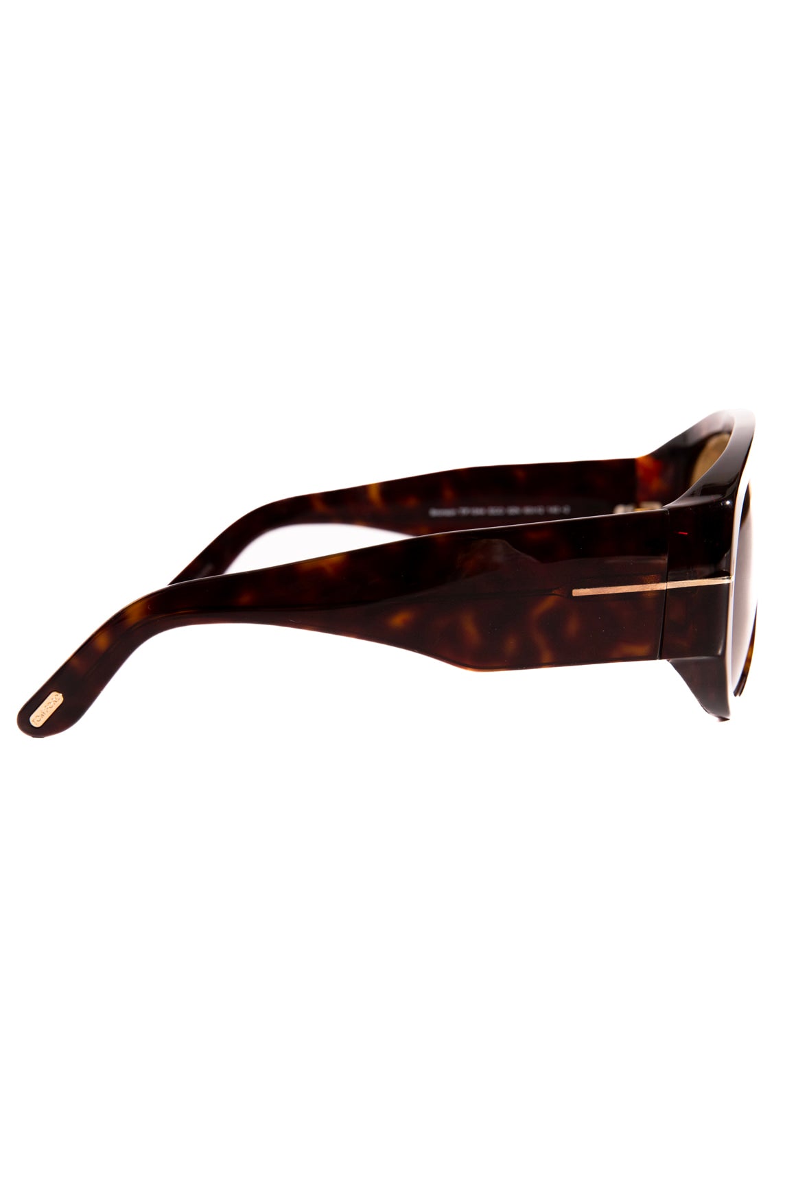 TOM FORD Brown Tortoise Shell Flat Brim Sunglasses