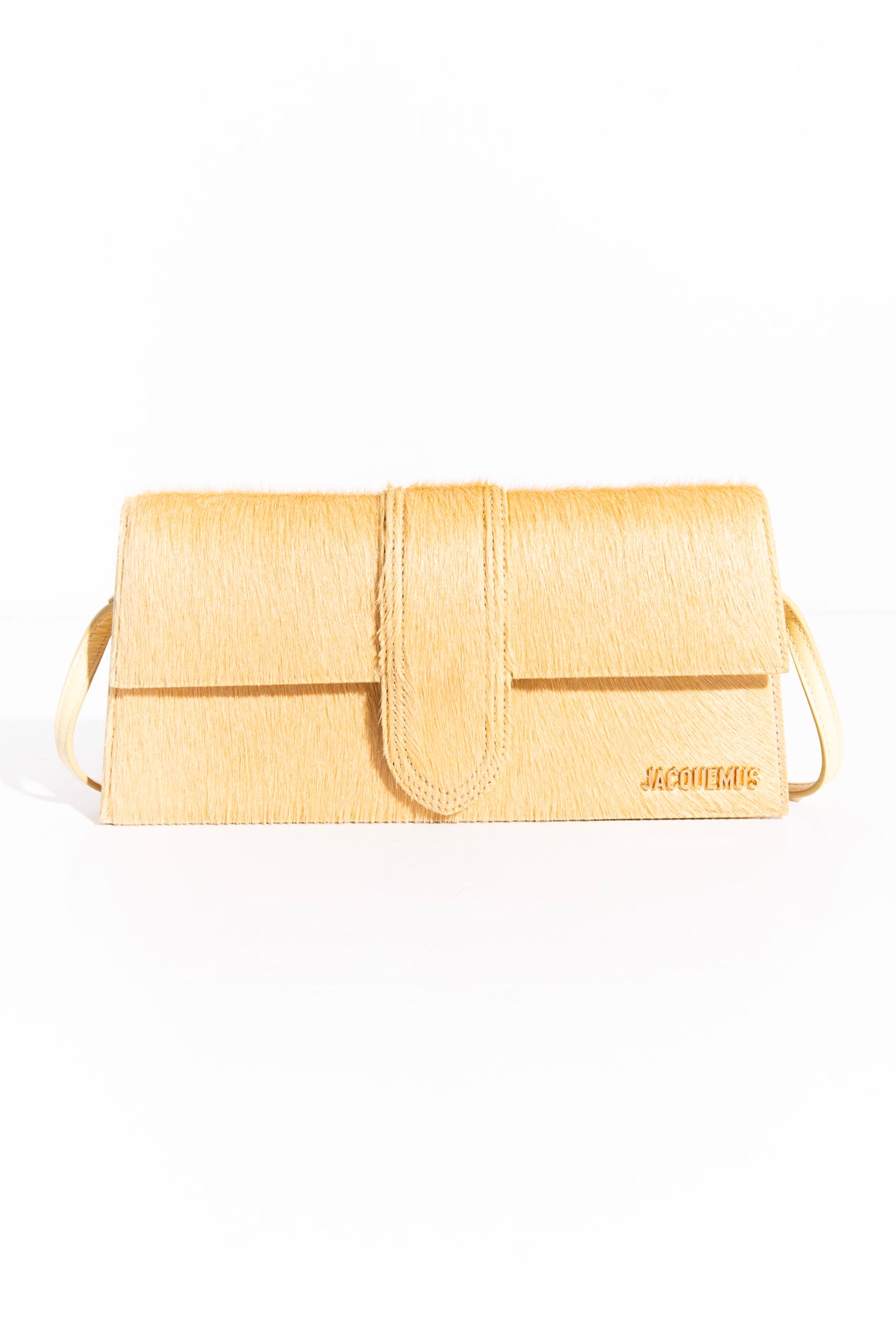 JACQUEMUS Yellow Mohair Le Bambino Shoulder Bag
