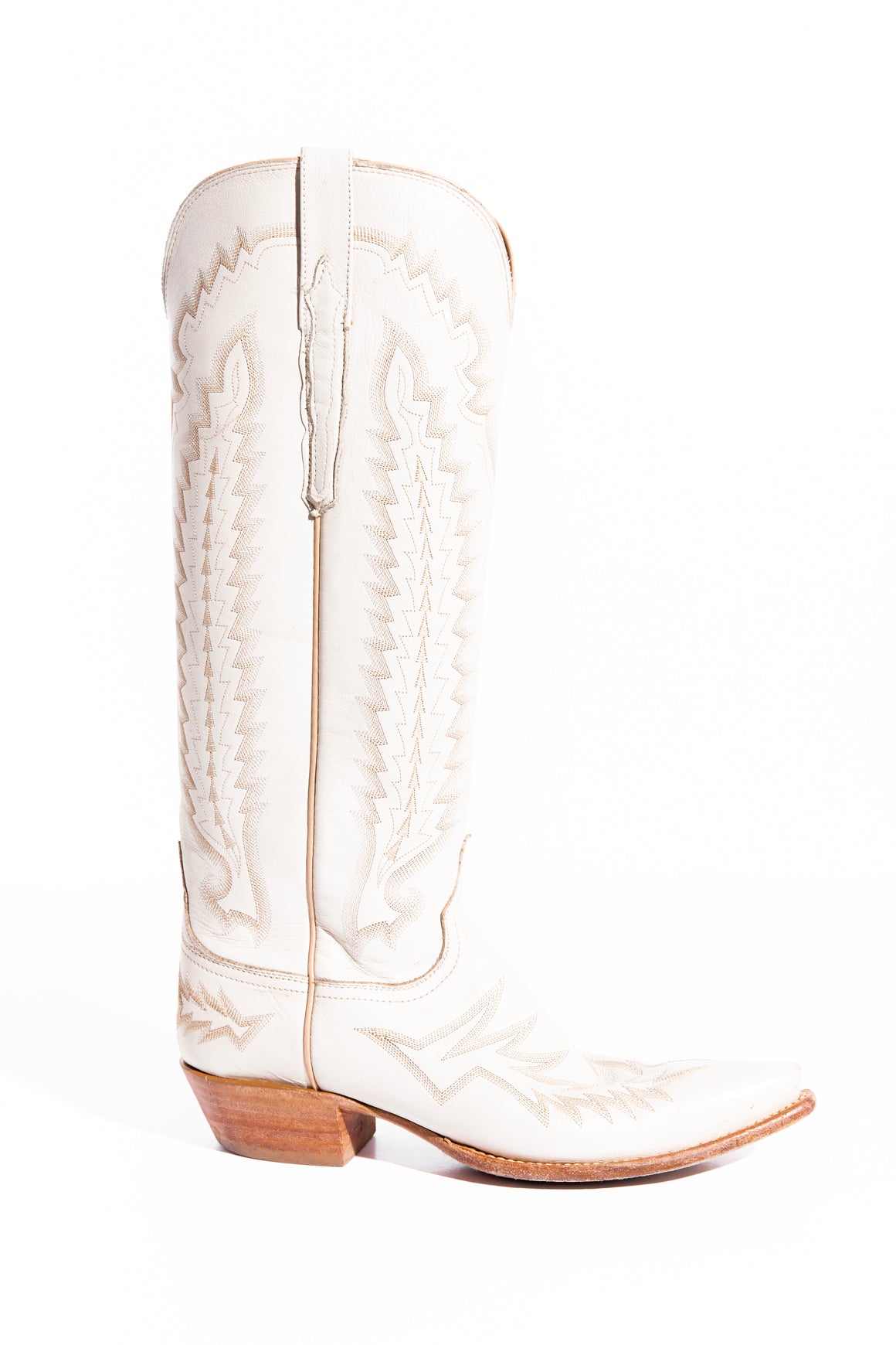 LUCCHESE Cream Priscilla Knee High Boots (10.5)