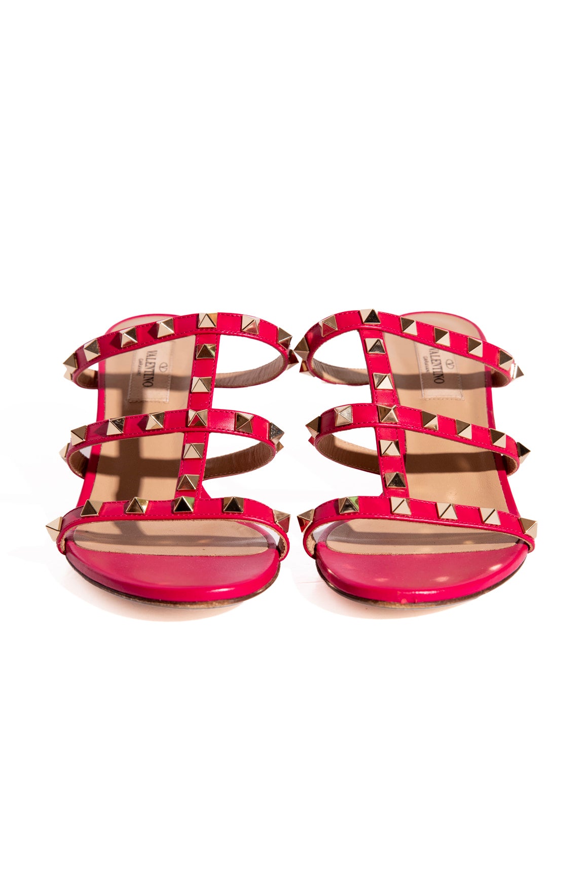 VALENTINO Magenta Rockstud Block Heels (Sz. 38)