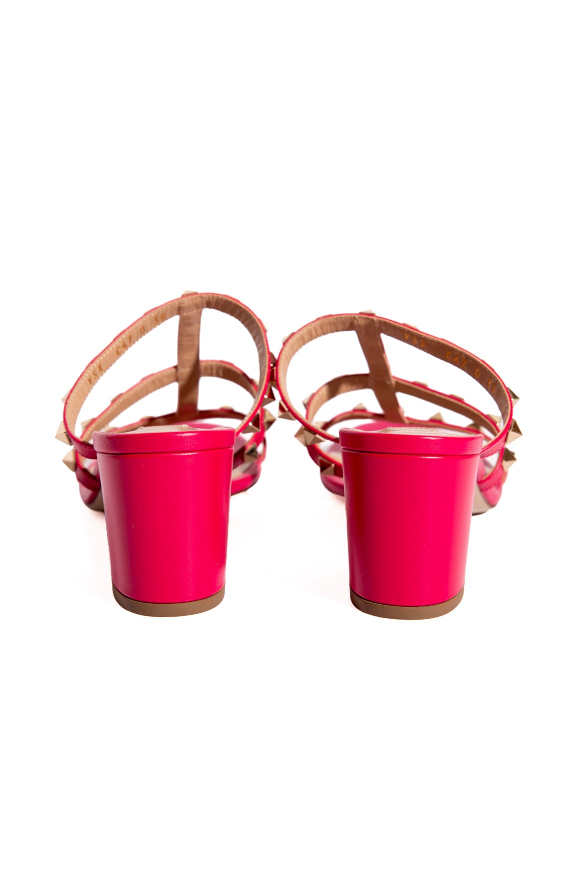 VALENTINO Magenta Rockstud Block Heels (Sz. 38)