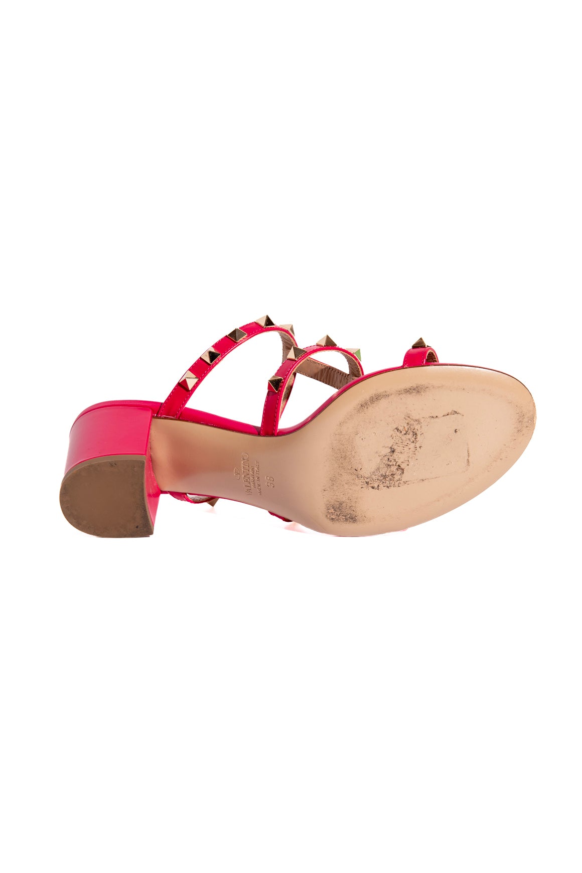 VALENTINO Magenta Rockstud Block Heels (Sz. 38)