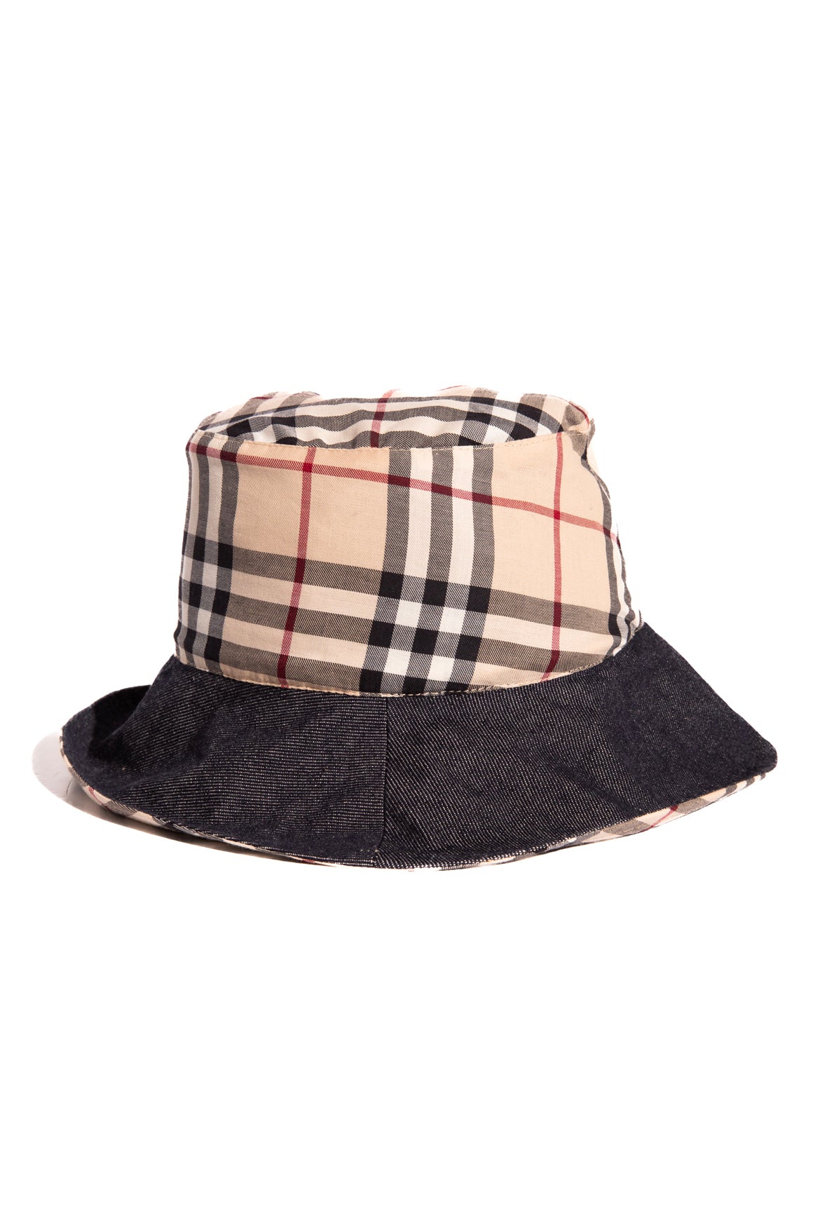 BURBERRY Denim & Check Reversible Bucket Hat | MOSS Designer