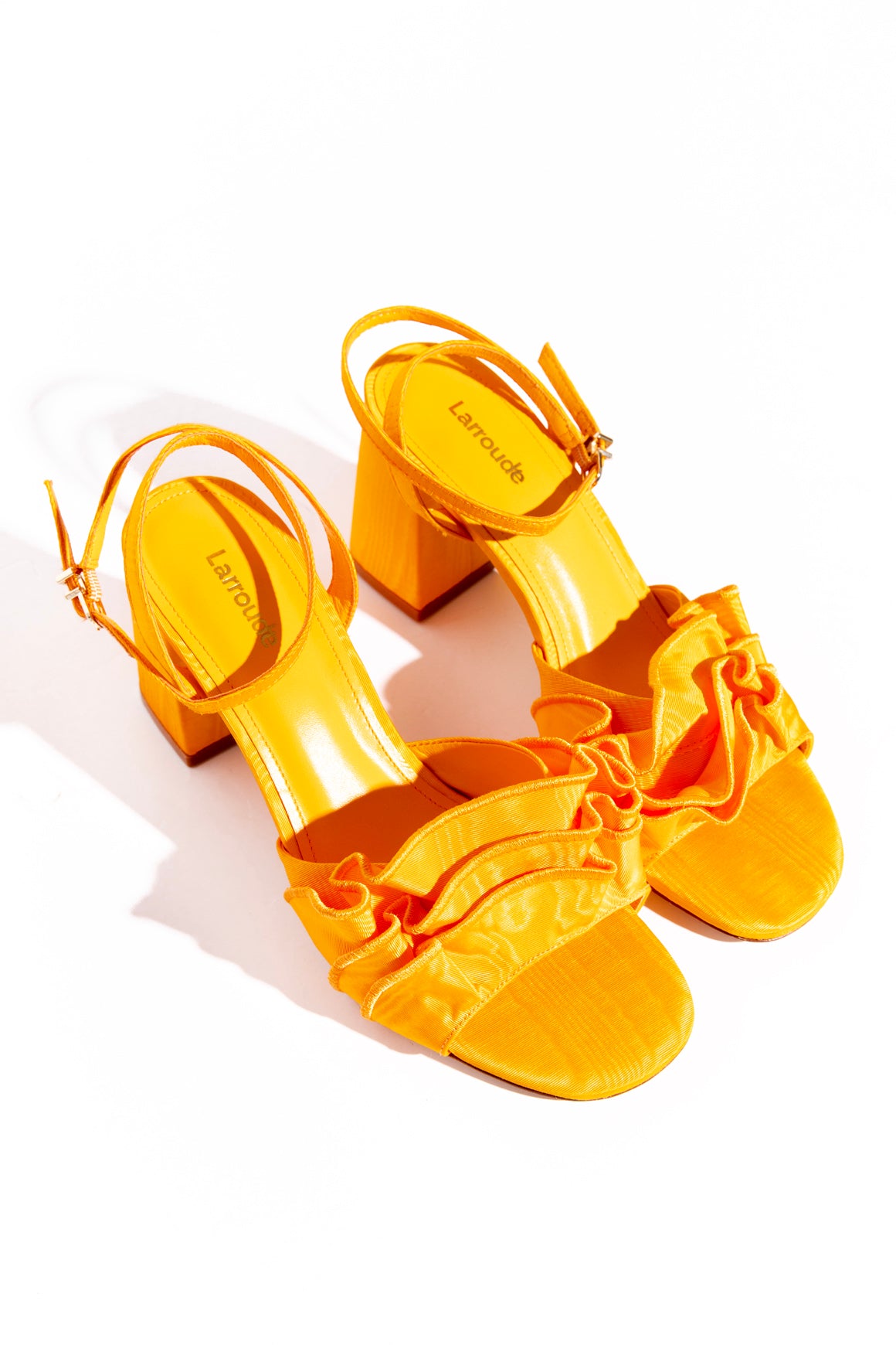 LARROUDE Orange Heeled Sandals (Sz. 8.5)
