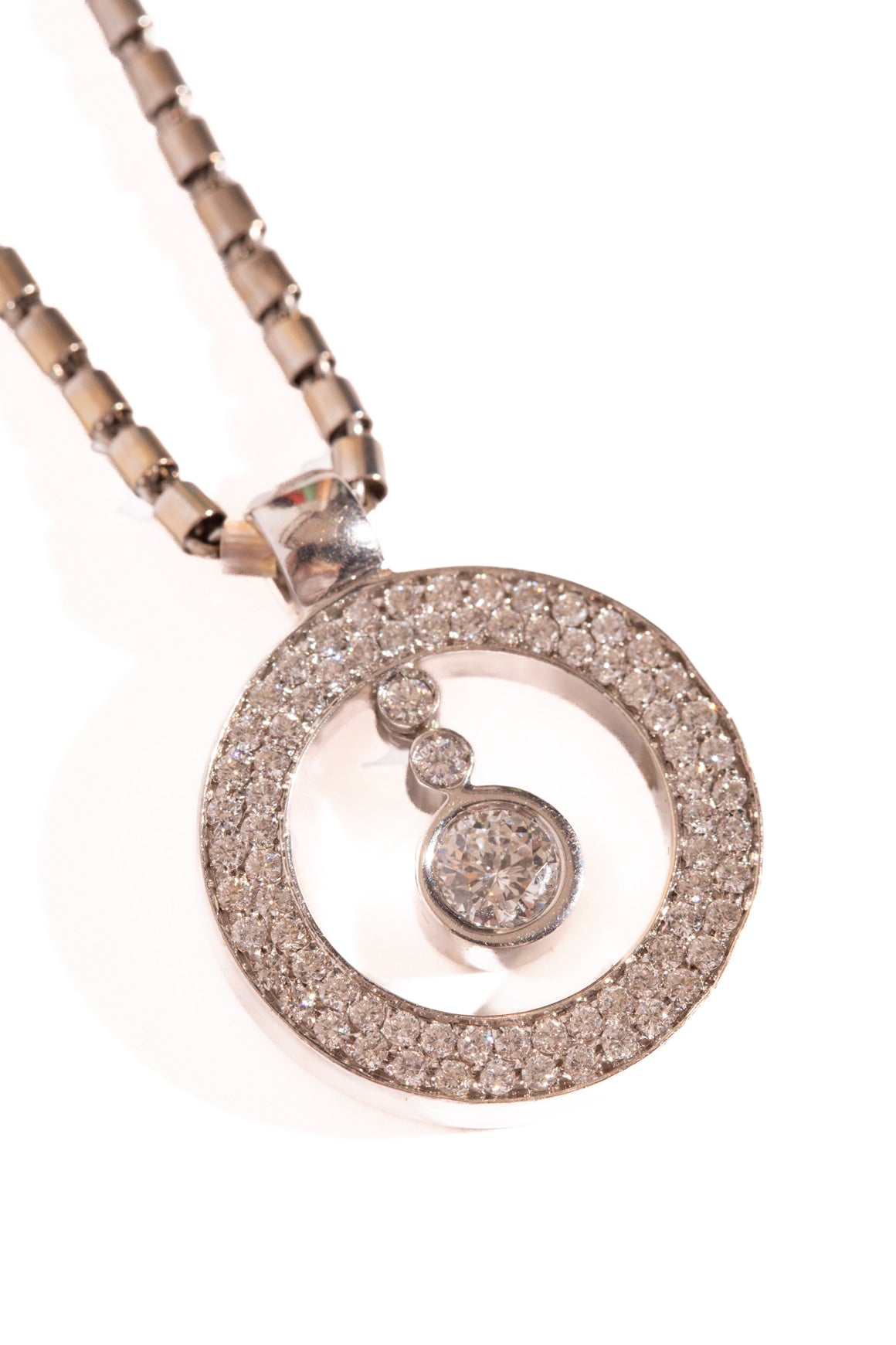 ROBERTO COIN White Gold & Diamond Baby O Necklace