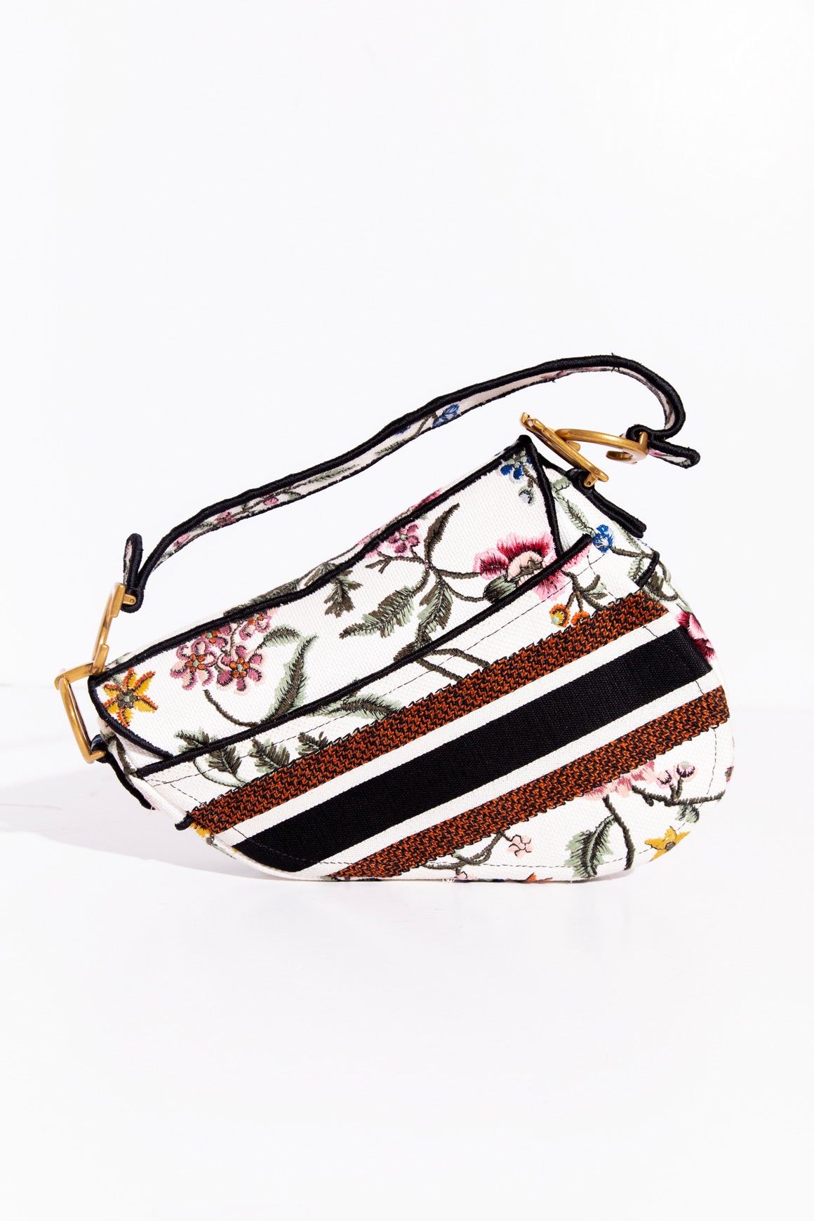 CHRISTIAN DIOR Embroidered Saddle Bag