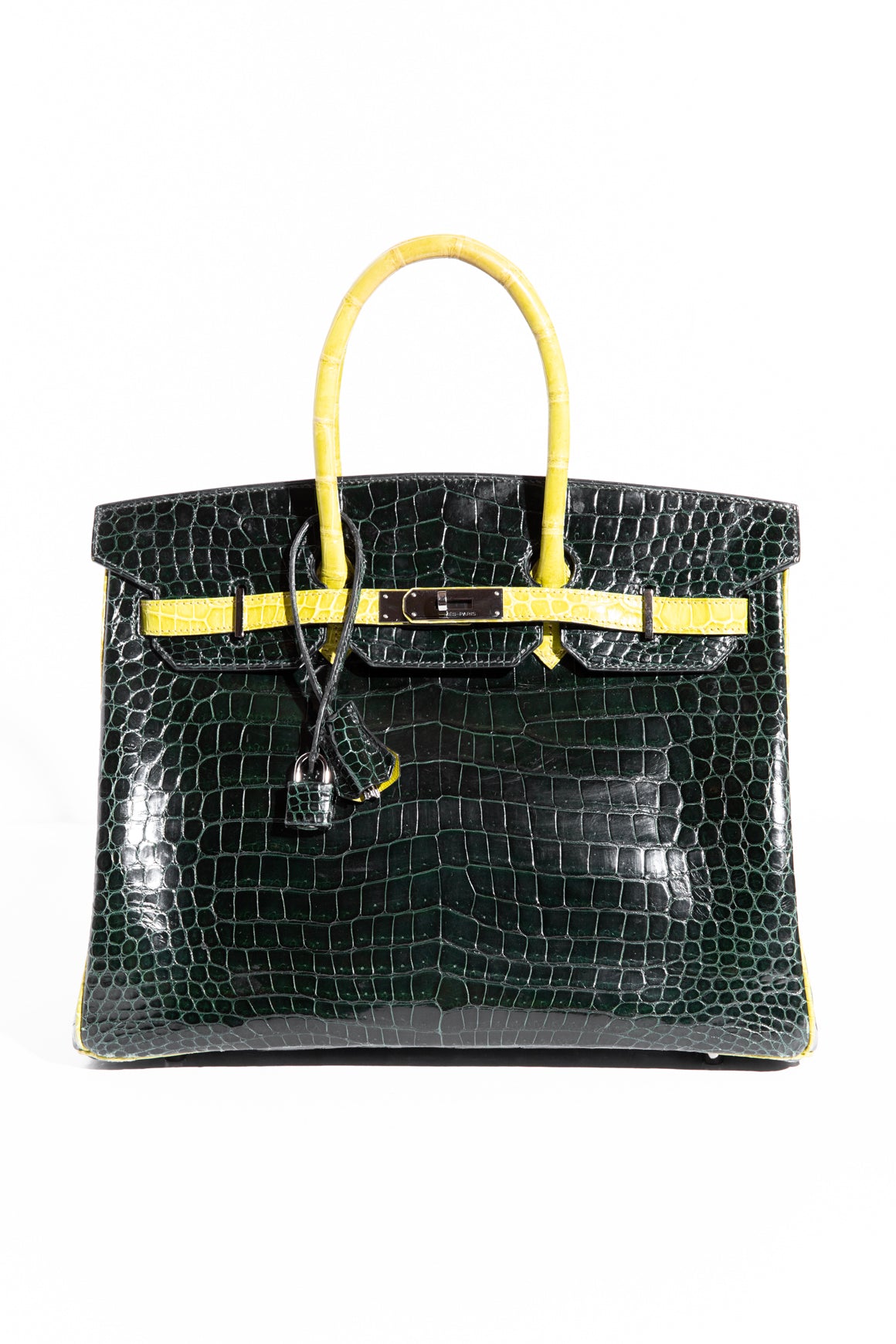 HERMES Birkin 35 In Shiny Porosus Crocodile