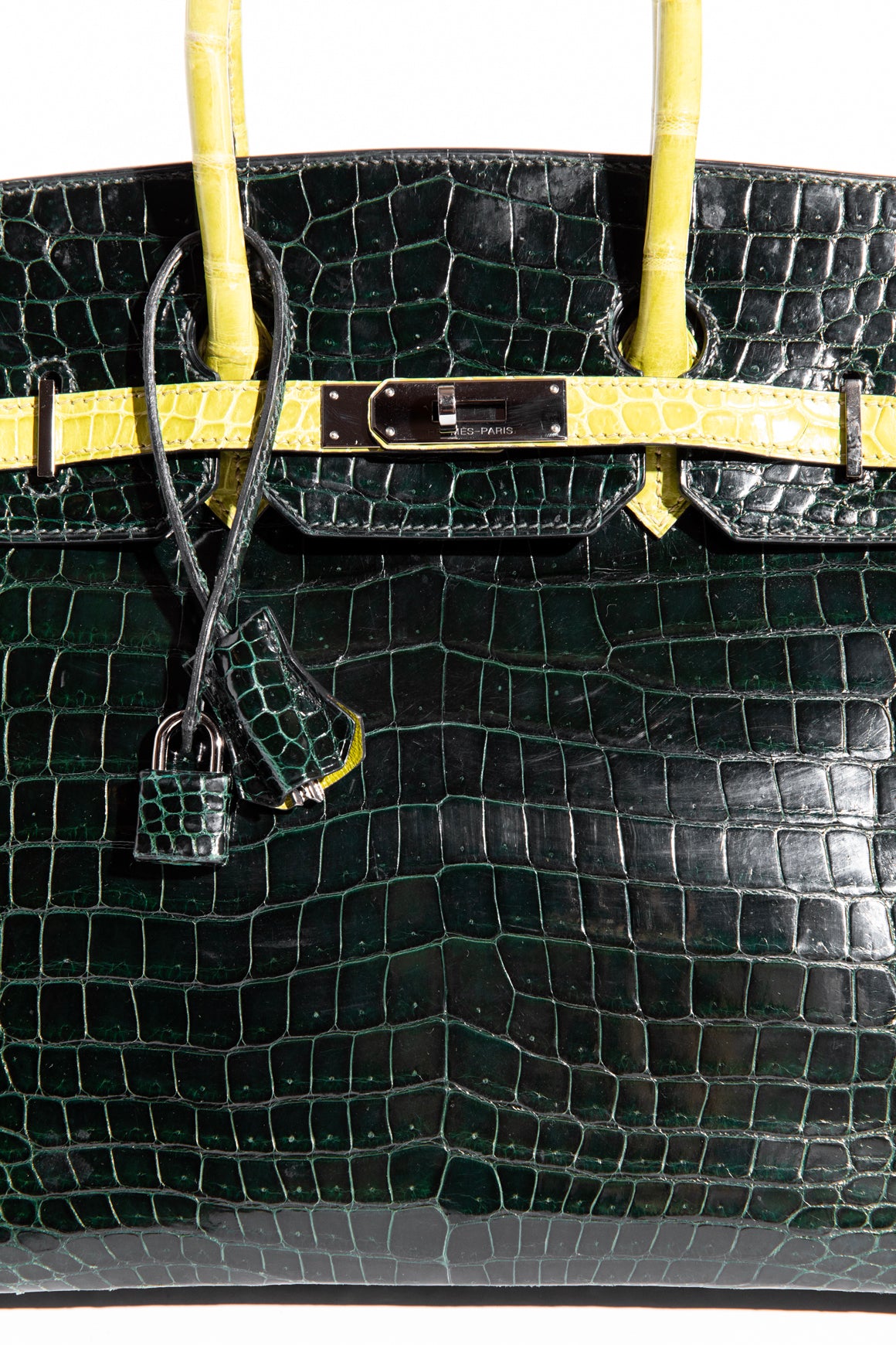 HERMES Birkin 35 In Shiny Porosus Crocodile
