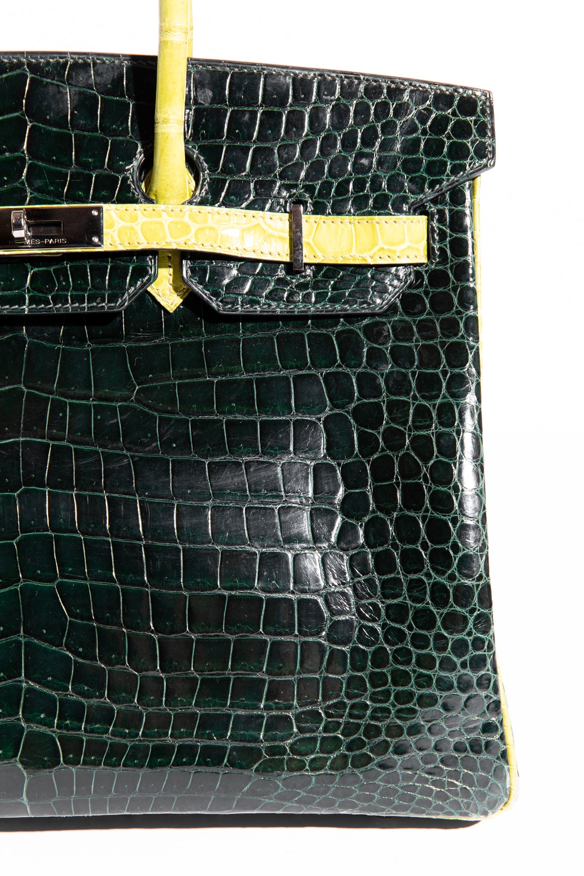 HERMES Birkin 35 In Shiny Porosus Crocodile