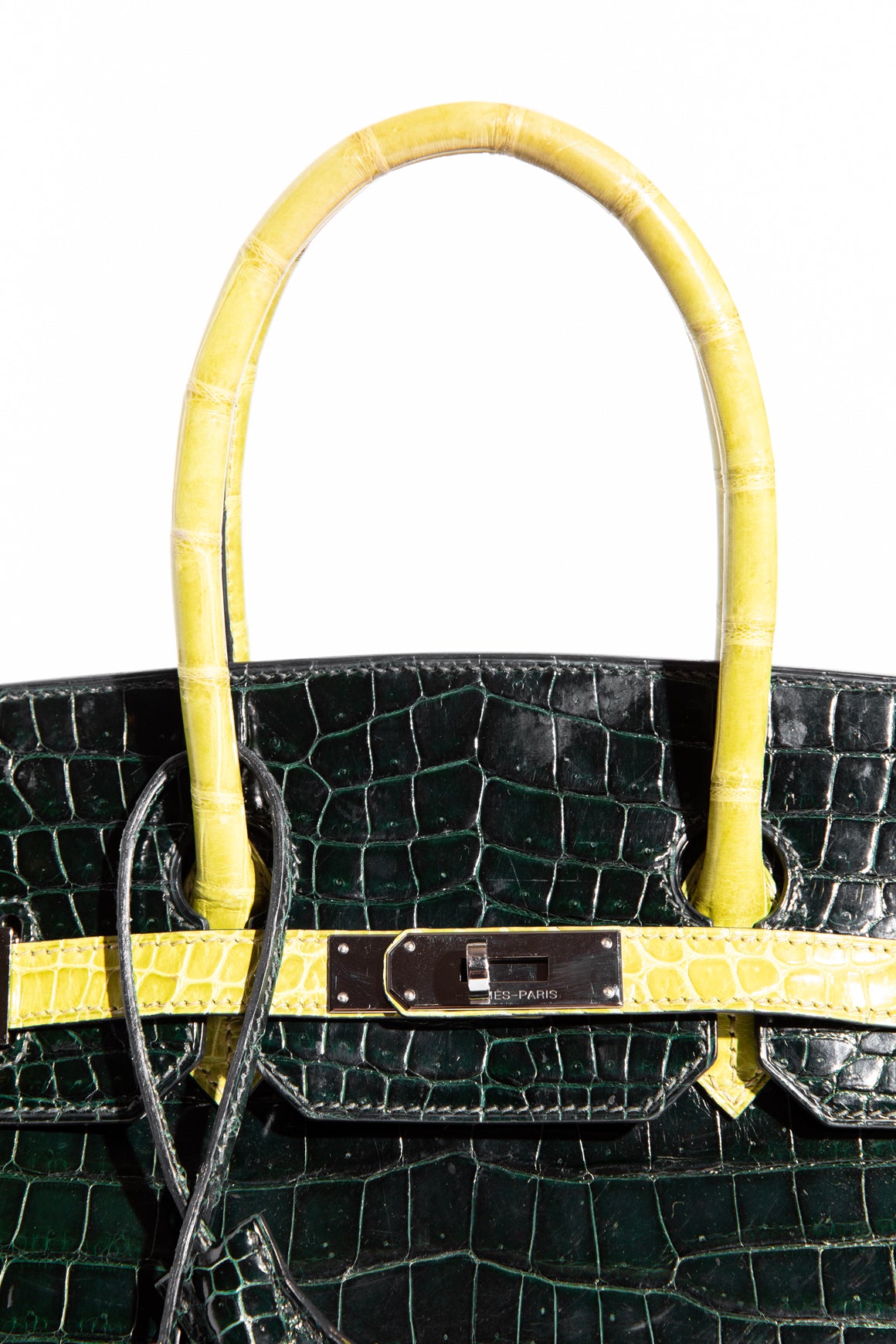 HERMES Birkin 35 In Shiny Porosus Crocodile