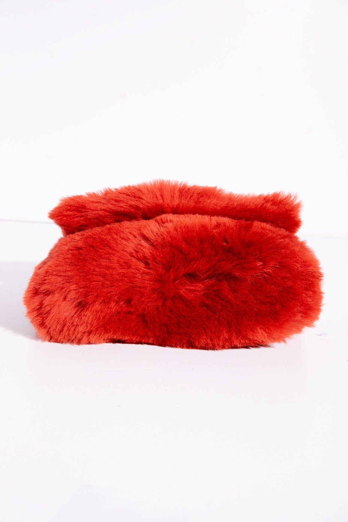SAINT LAURENT Red Lamb Fur Kate Reversible Chain Bag -Small