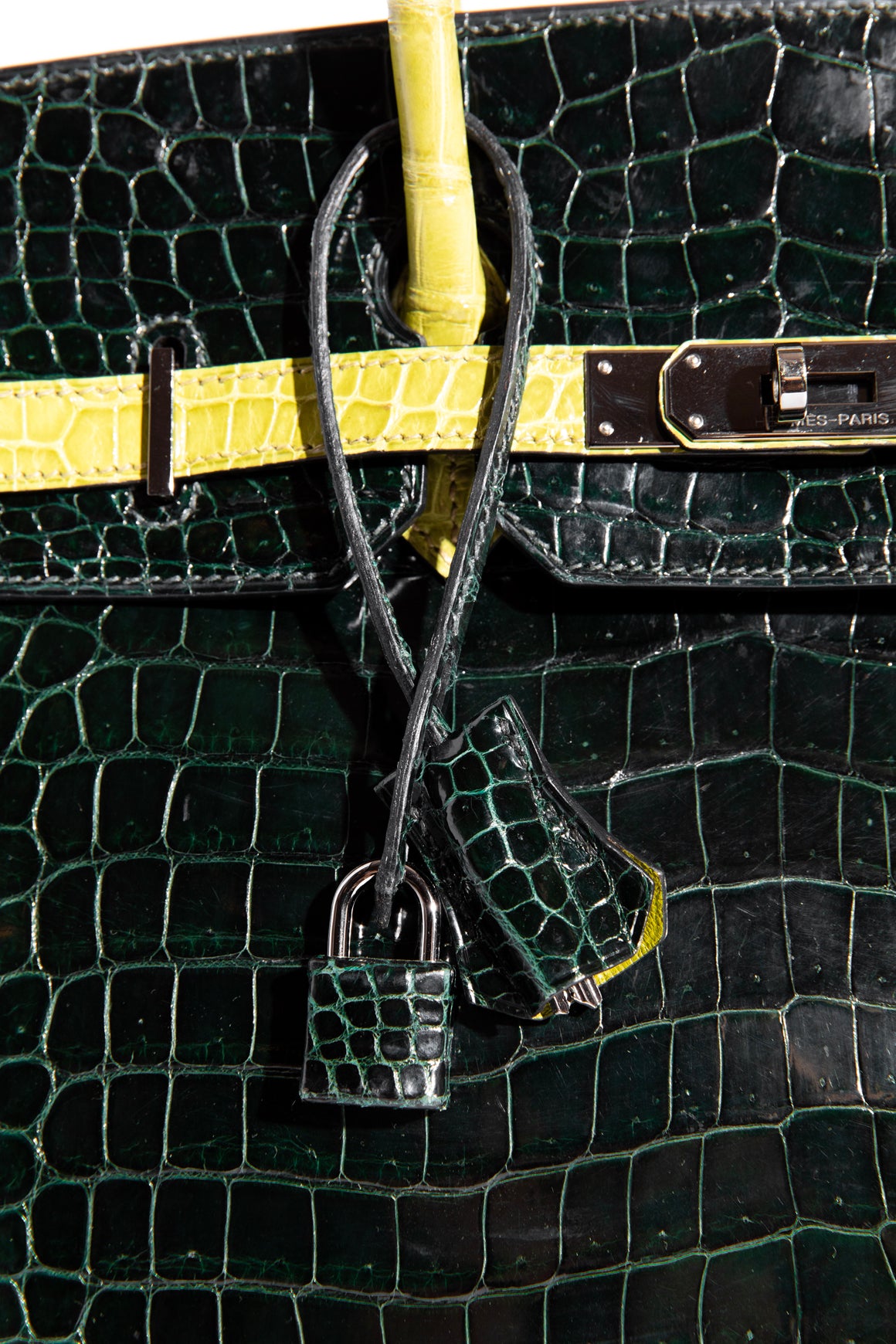 HERMES Birkin 35 In Shiny Porosus Crocodile