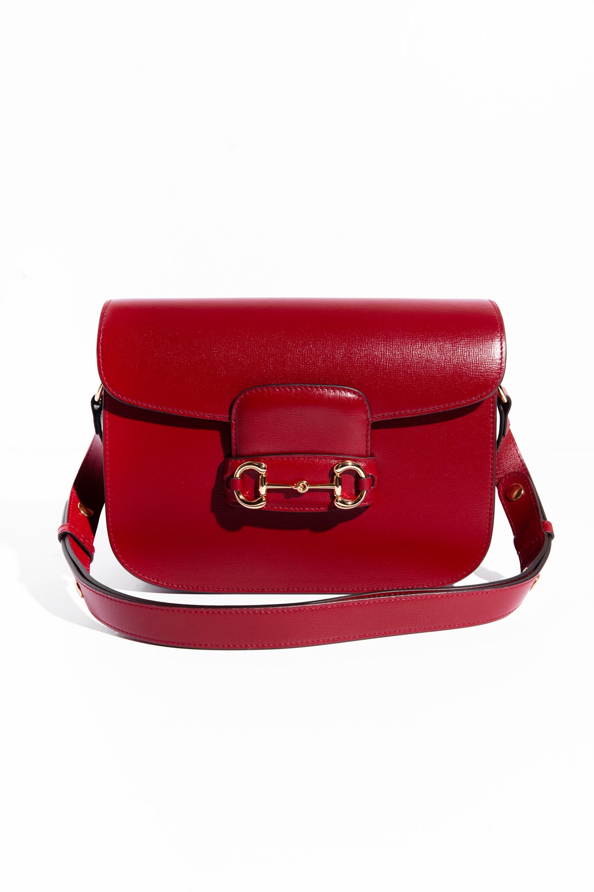 GUCCI Red Horsebit 1955 Small Shoulder Bag