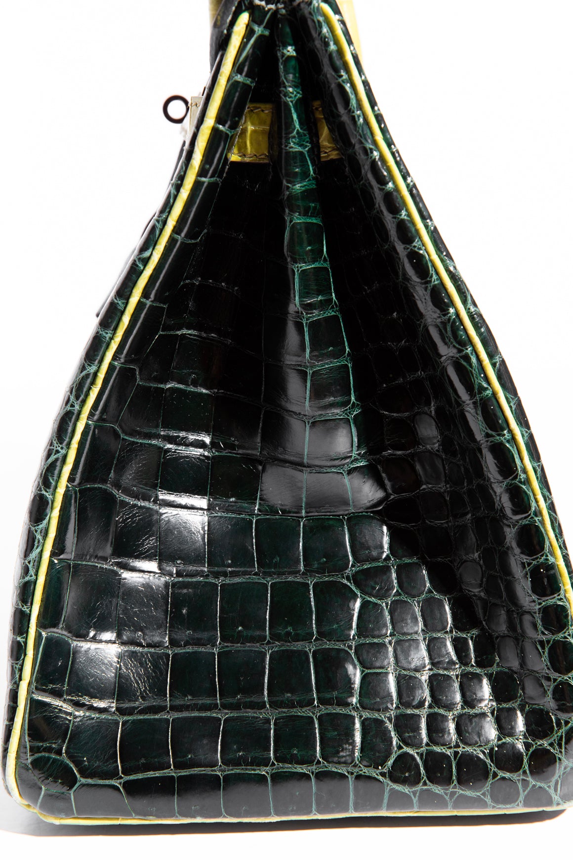 HERMES Birkin 35 In Shiny Porosus Crocodile