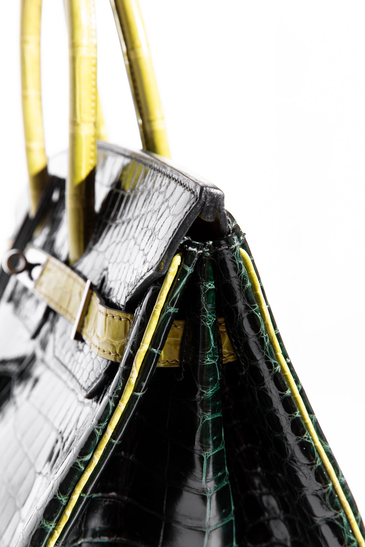 HERMES Birkin 35 In Shiny Porosus Crocodile