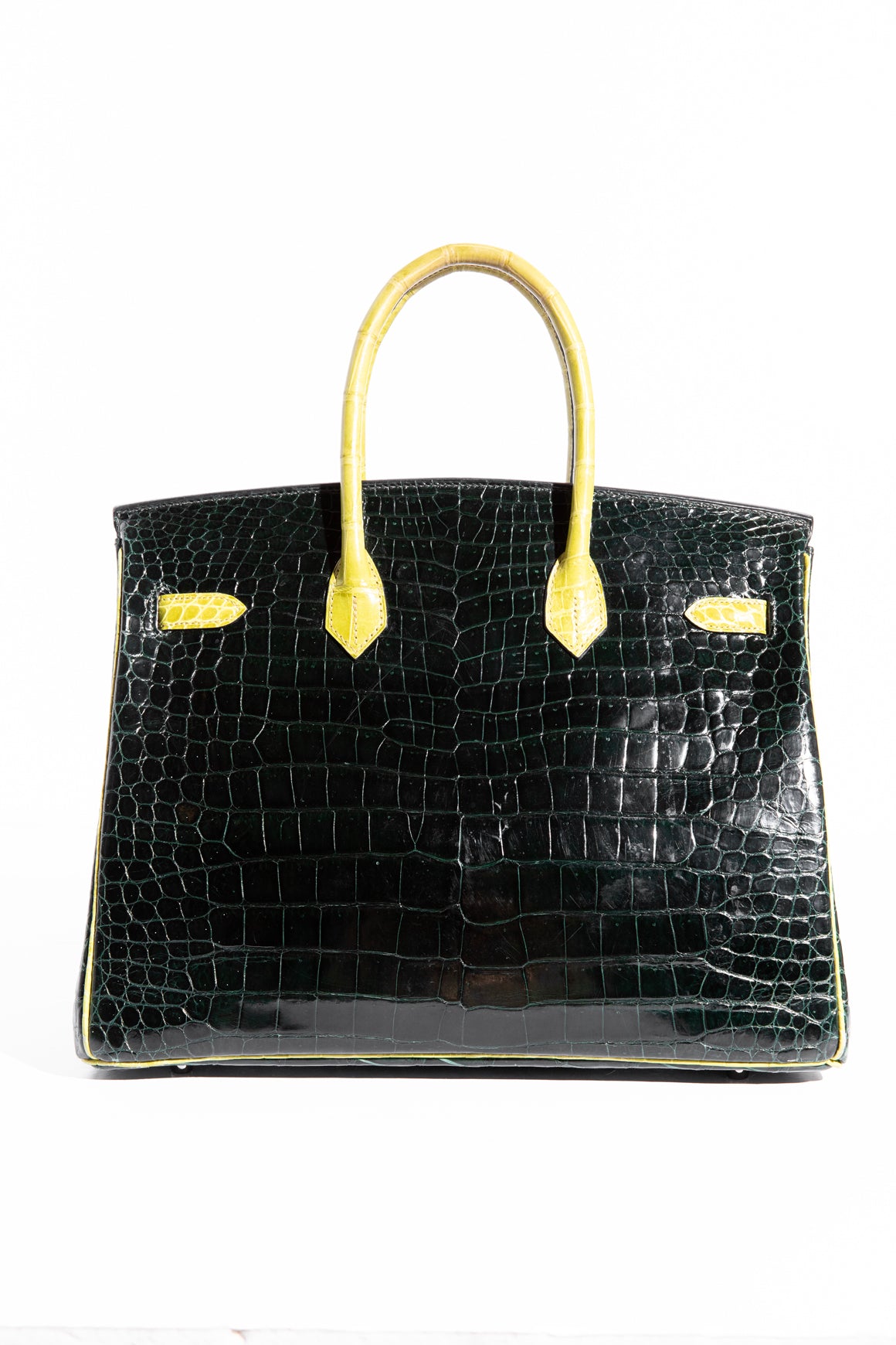 HERMES Birkin 35 In Shiny Porosus Crocodile