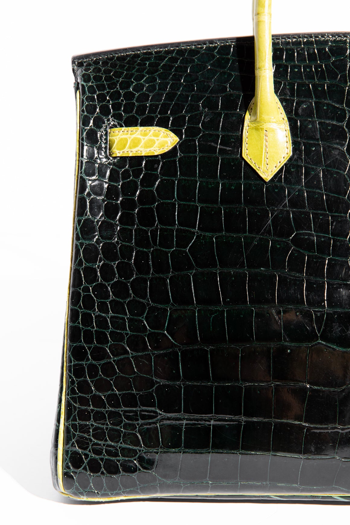 HERMES Birkin 35 In Shiny Porosus Crocodile
