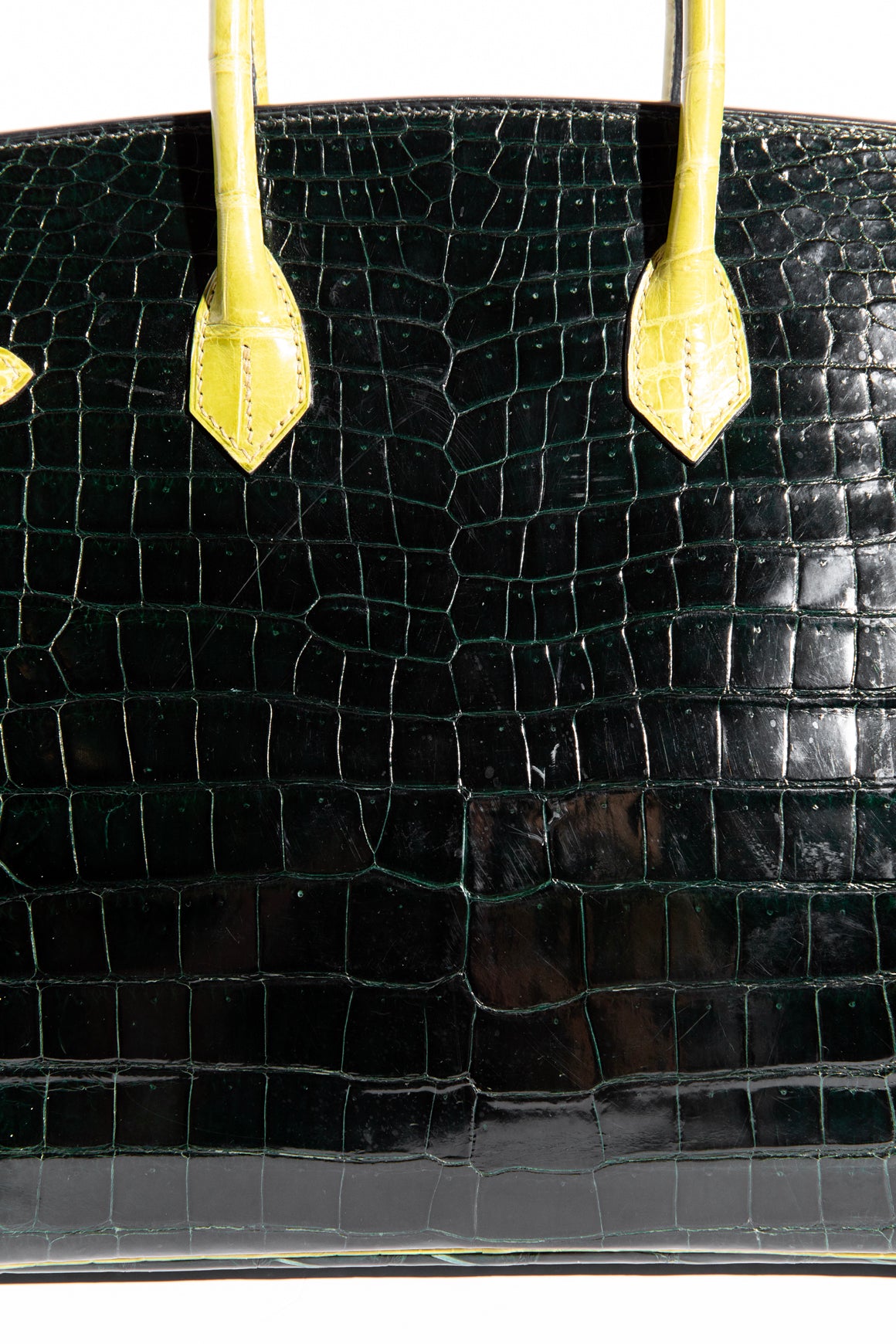 HERMES Birkin 35 In Shiny Porosus Crocodile
