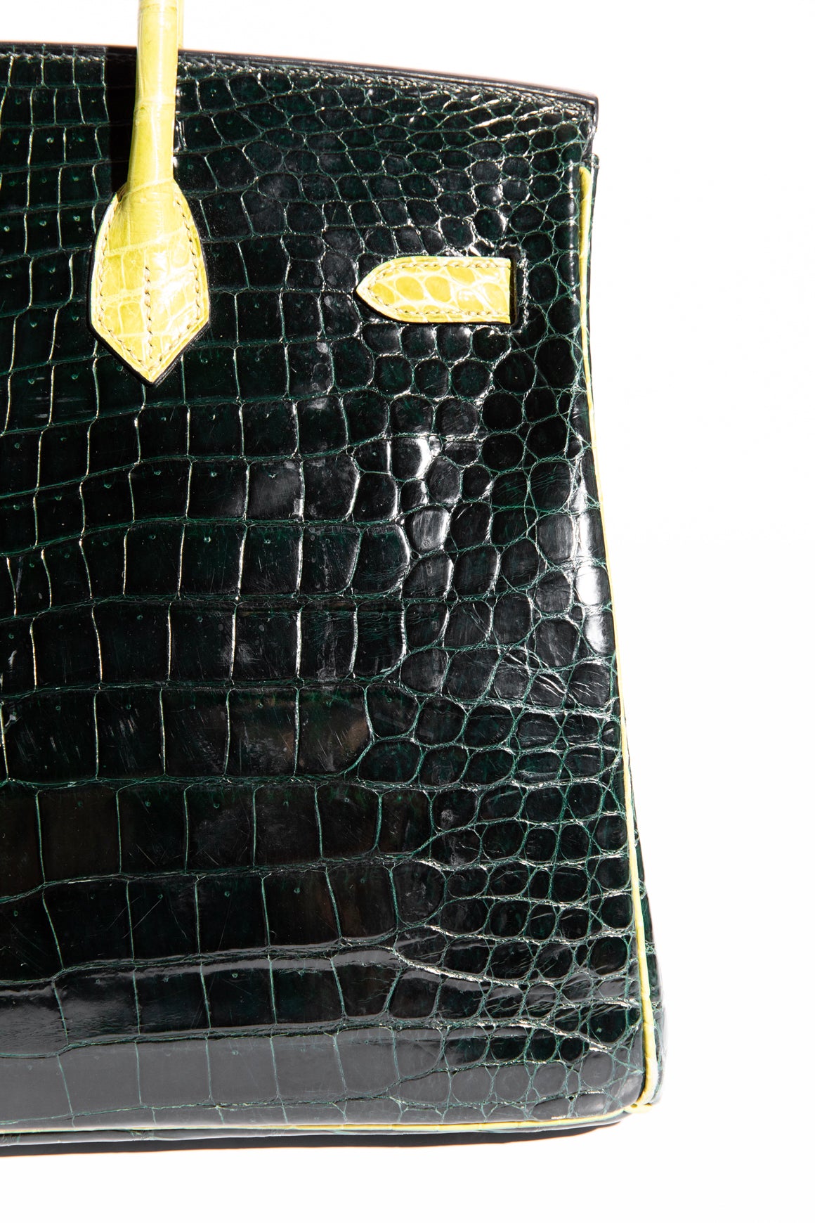 HERMES Birkin 35 In Shiny Porosus Crocodile
