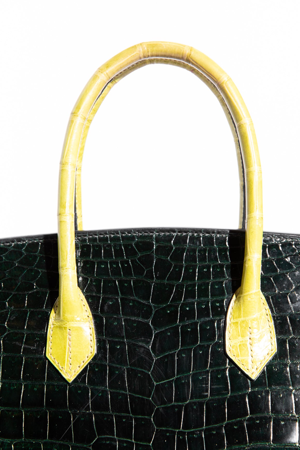 HERMES Birkin 35 In Shiny Porosus Crocodile