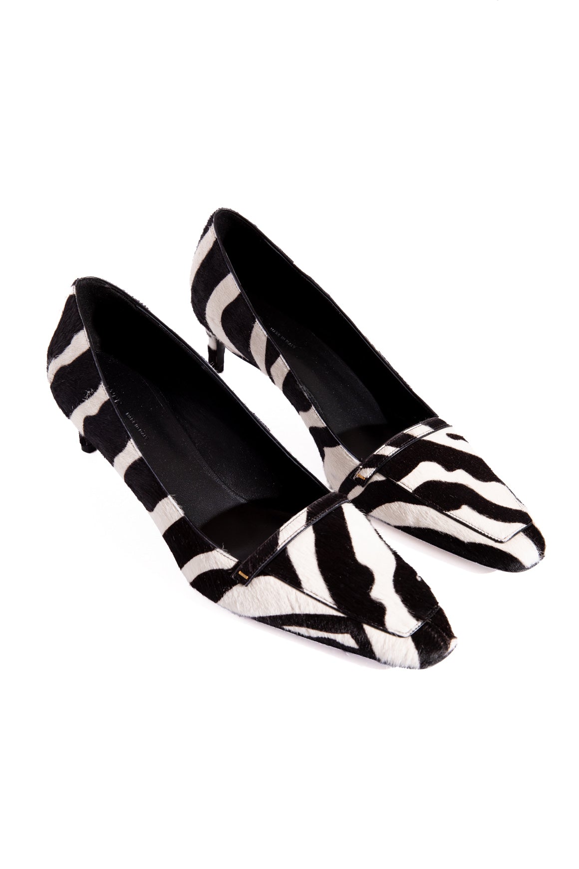 KHAITE Zebra Pony Hair Kitten Heels (Sz. 38)