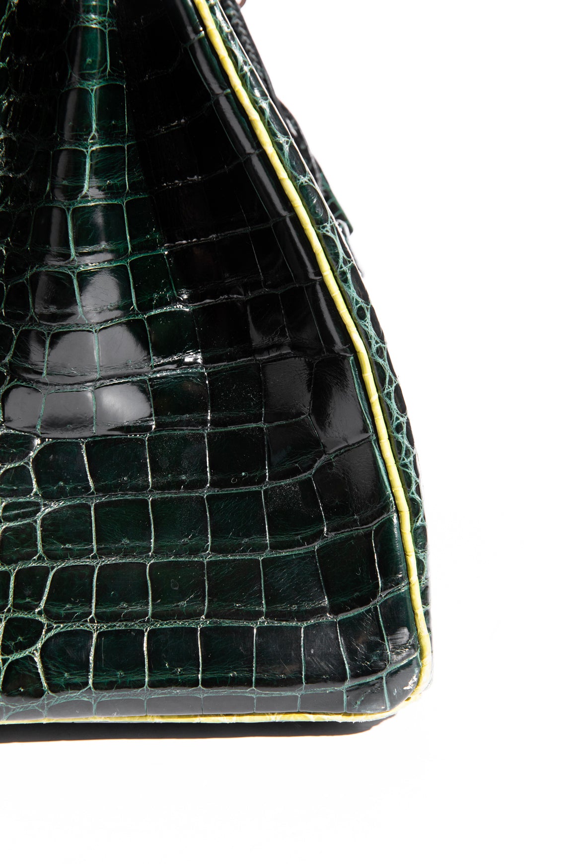 HERMES Birkin 35 In Shiny Porosus Crocodile