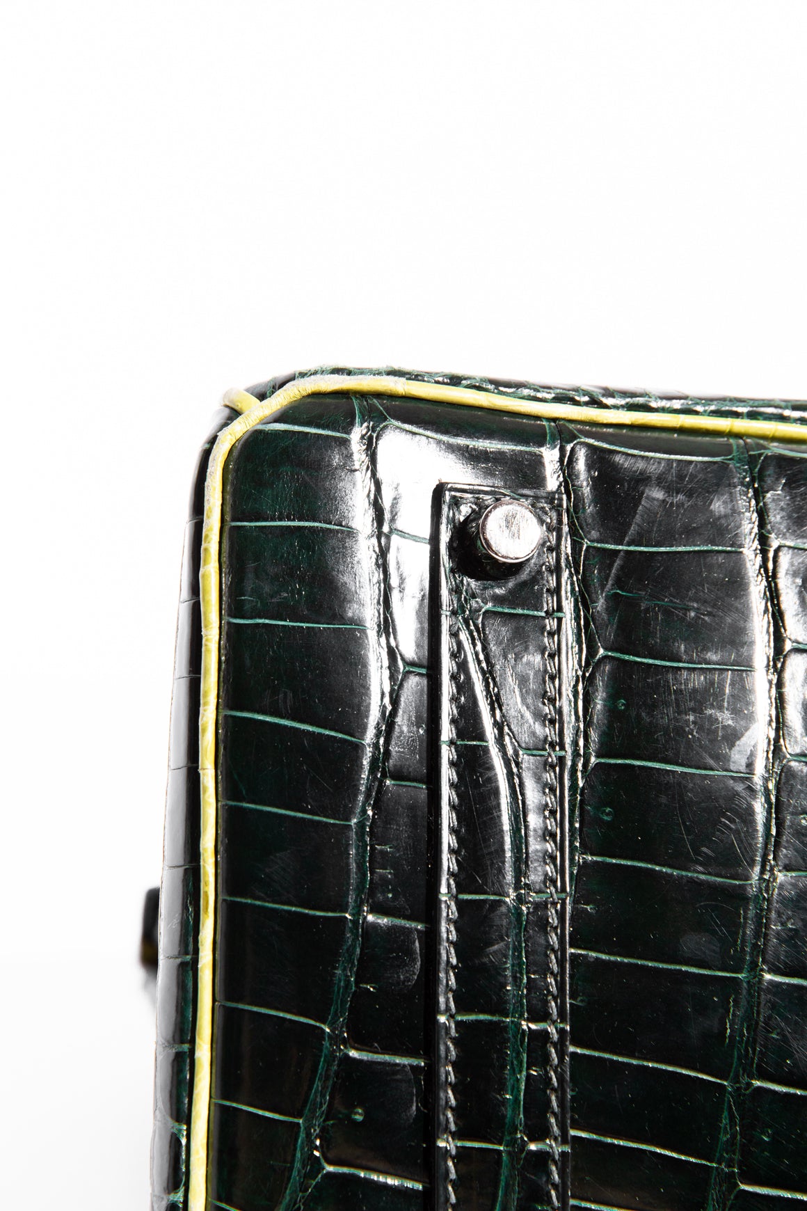 HERMES Birkin 35 In Shiny Porosus Crocodile