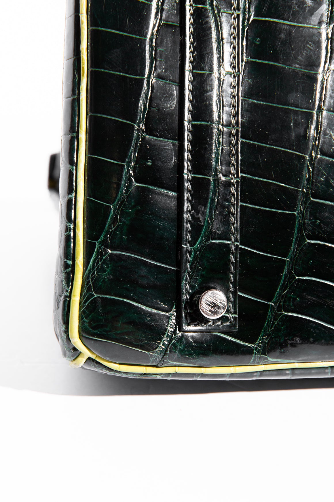 HERMES Birkin 35 In Shiny Porosus Crocodile