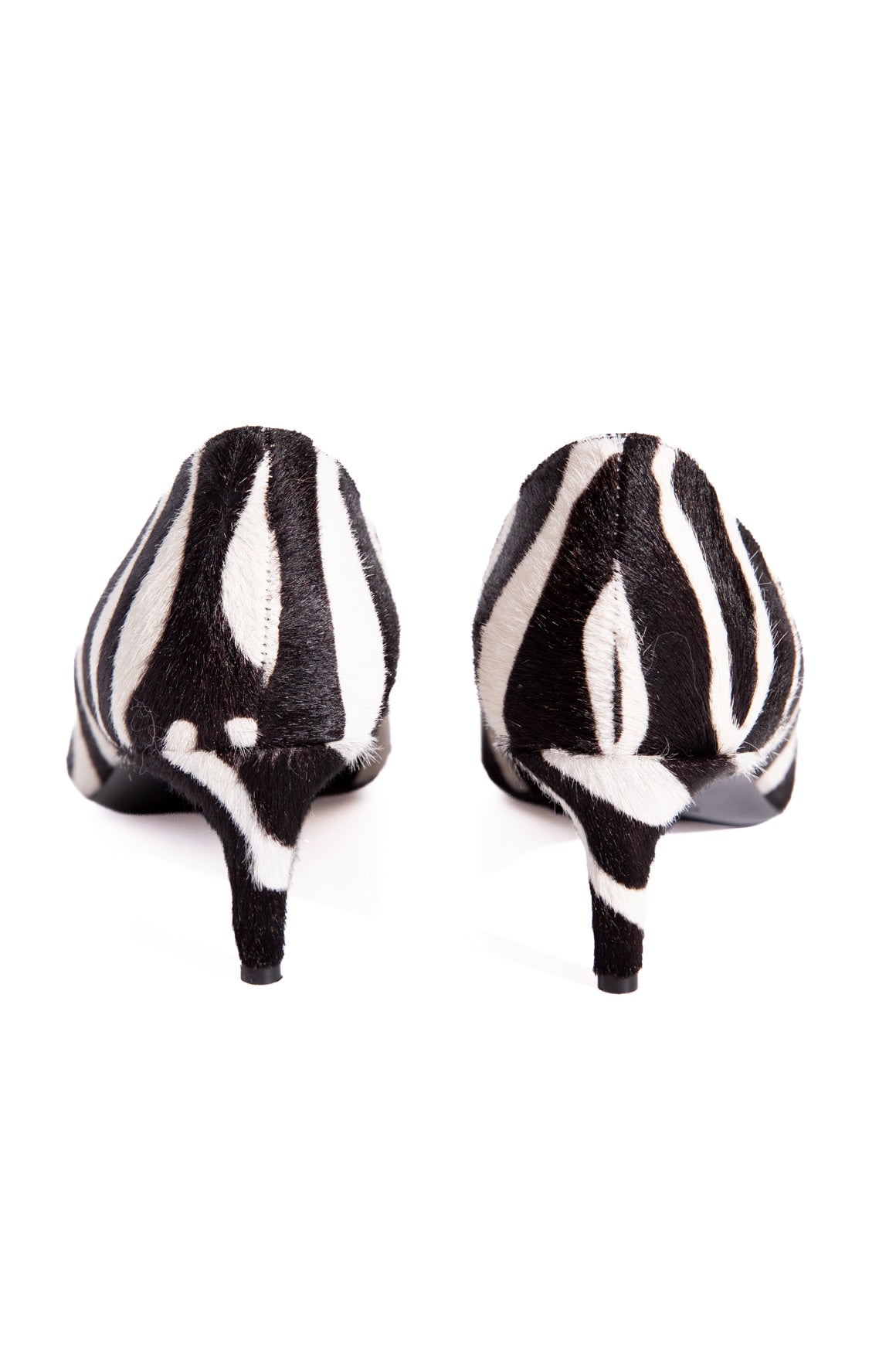 KHAITE Zebra Pony Hair Kitten Heels (Sz. 38)