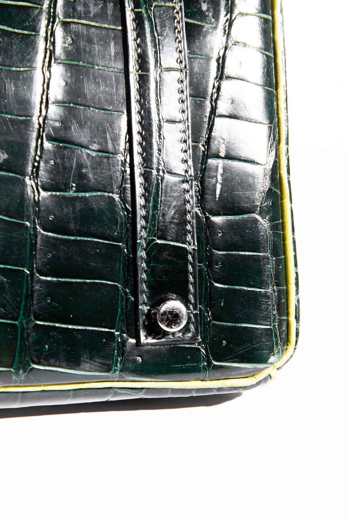 HERMES Birkin 35 In Shiny Porosus Crocodile