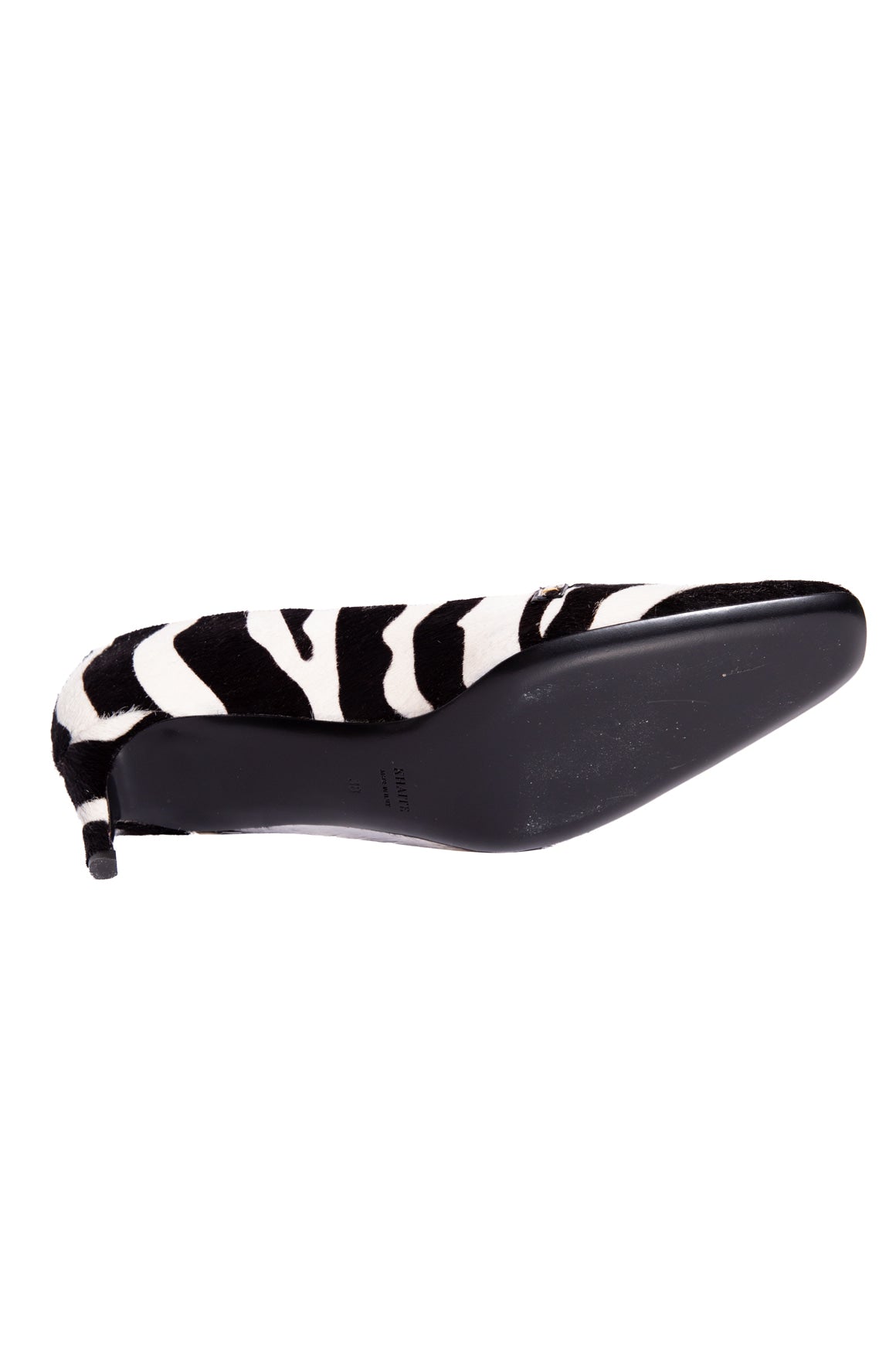 KHAITE Zebra Pony Hair Kitten Heels (Sz. 38)