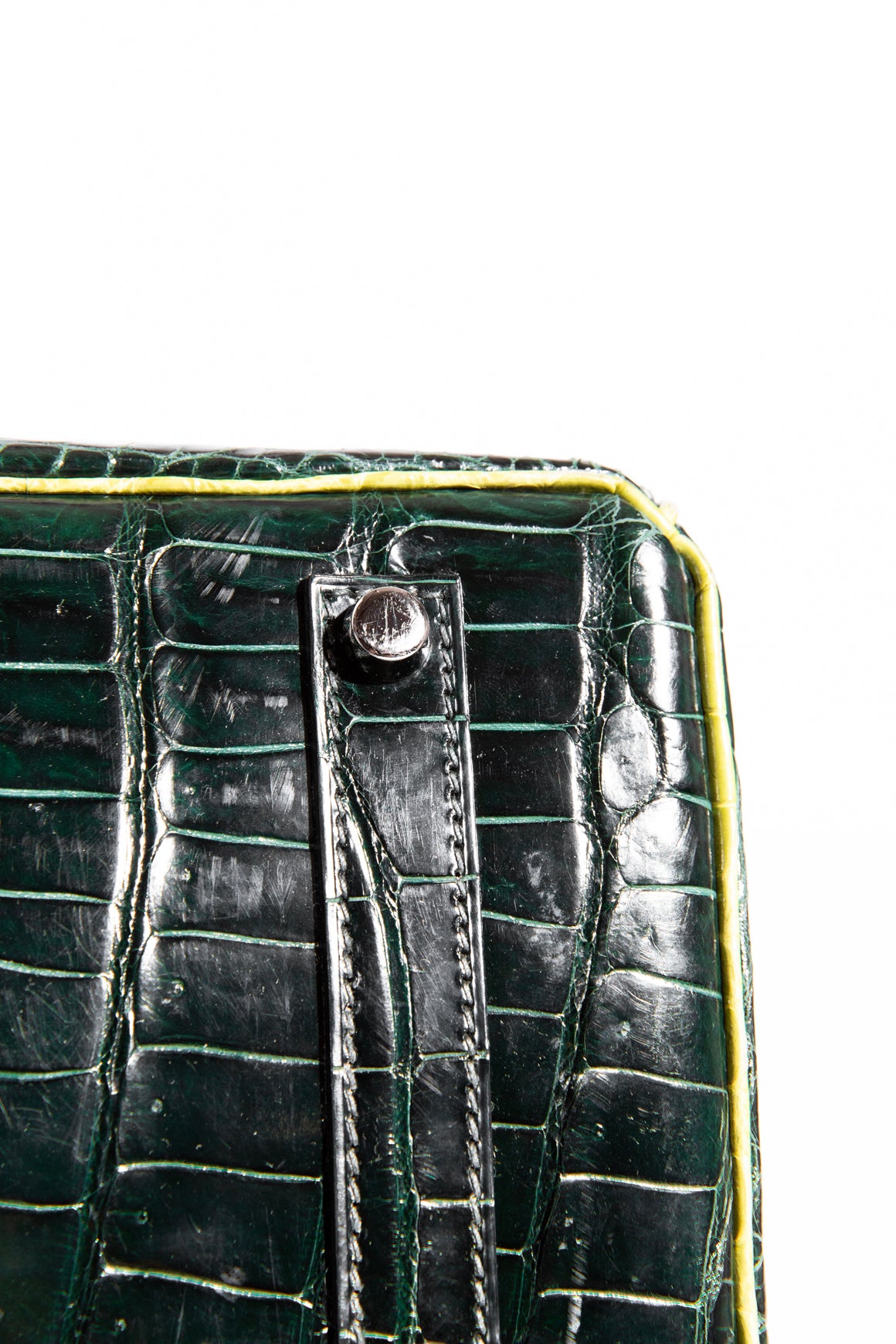 HERMES Birkin 35 In Shiny Porosus Crocodile
