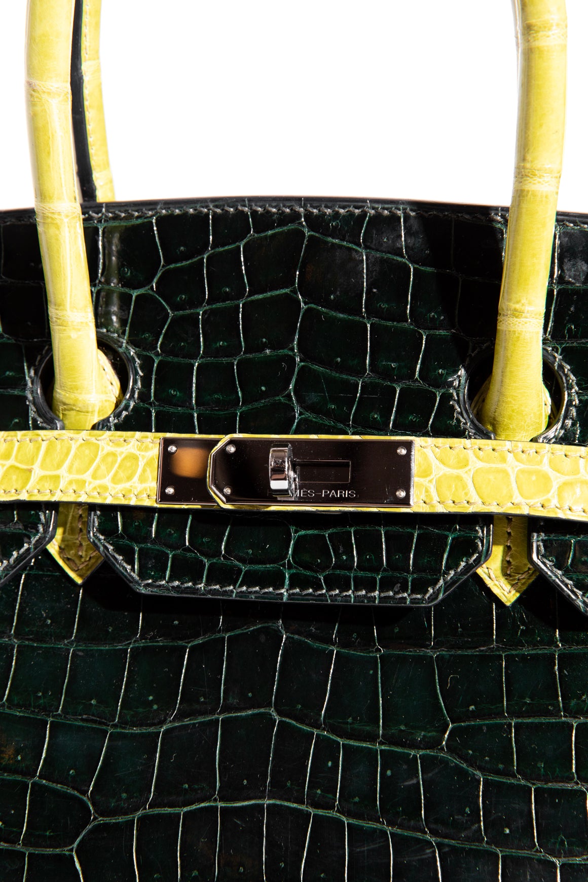 HERMES Birkin 35 In Shiny Porosus Crocodile
