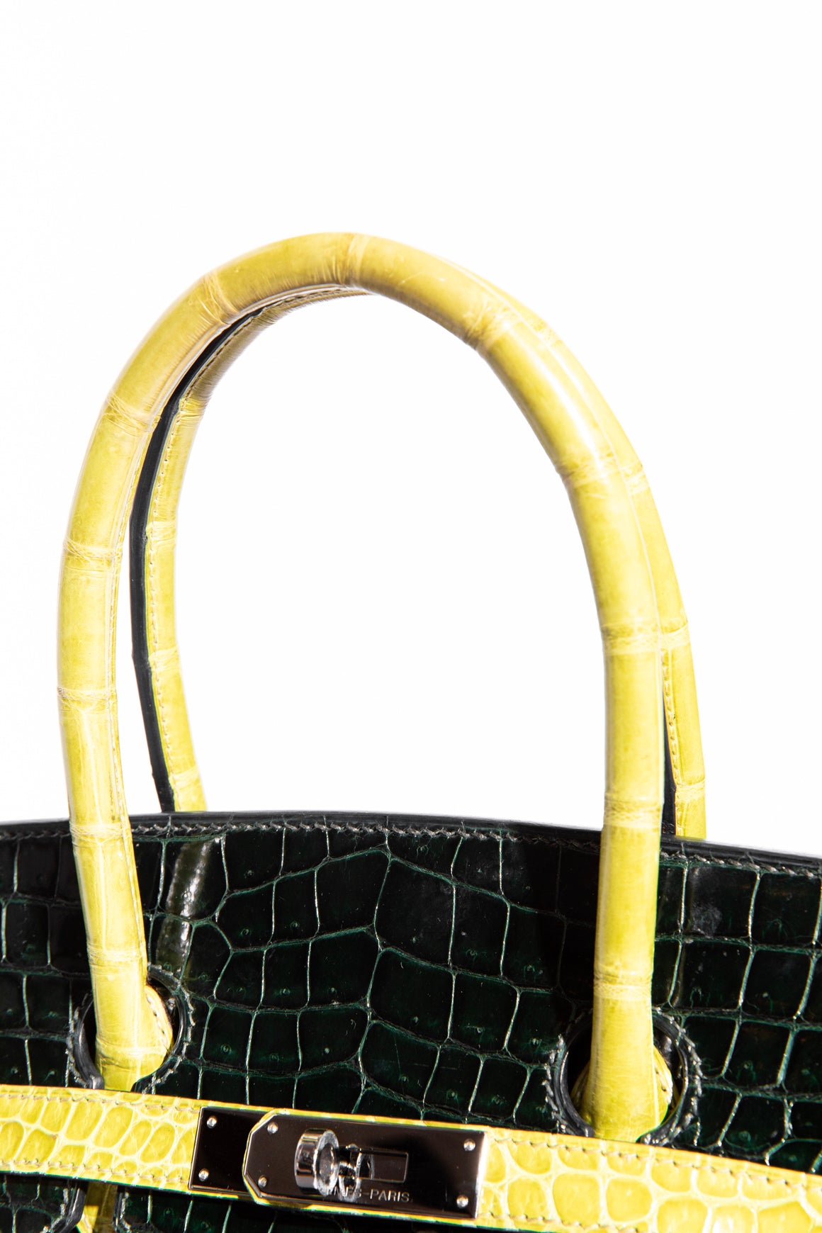 HERMES Birkin 35 In Shiny Porosus Crocodile