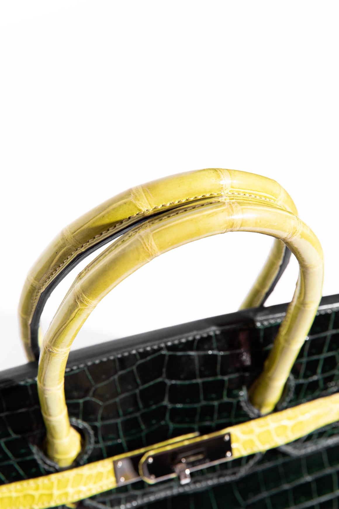 HERMES Birkin 35 In Shiny Porosus Crocodile