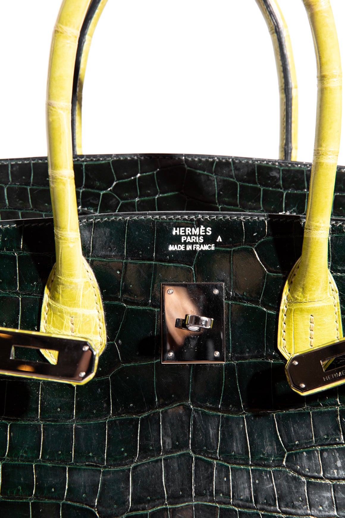 HERMES Birkin 35 In Shiny Porosus Crocodile
