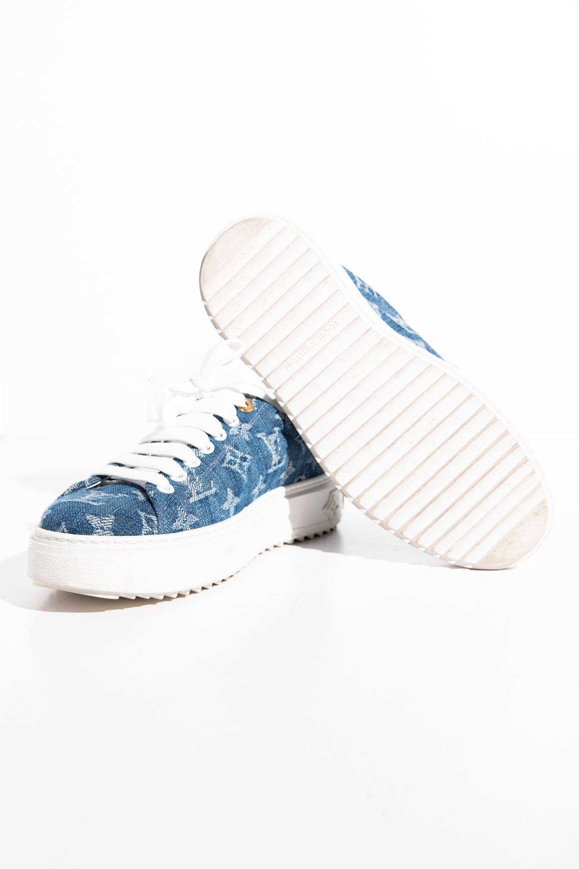 LOUIS VUITTON Denim Logo Sneakers (Sz. 36)