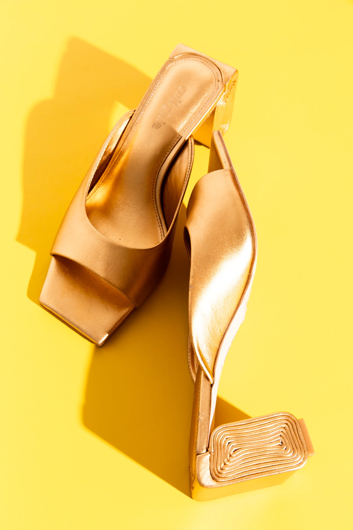 CULT GAIA Gold Leather Sculptural Mules (Sz. 37)