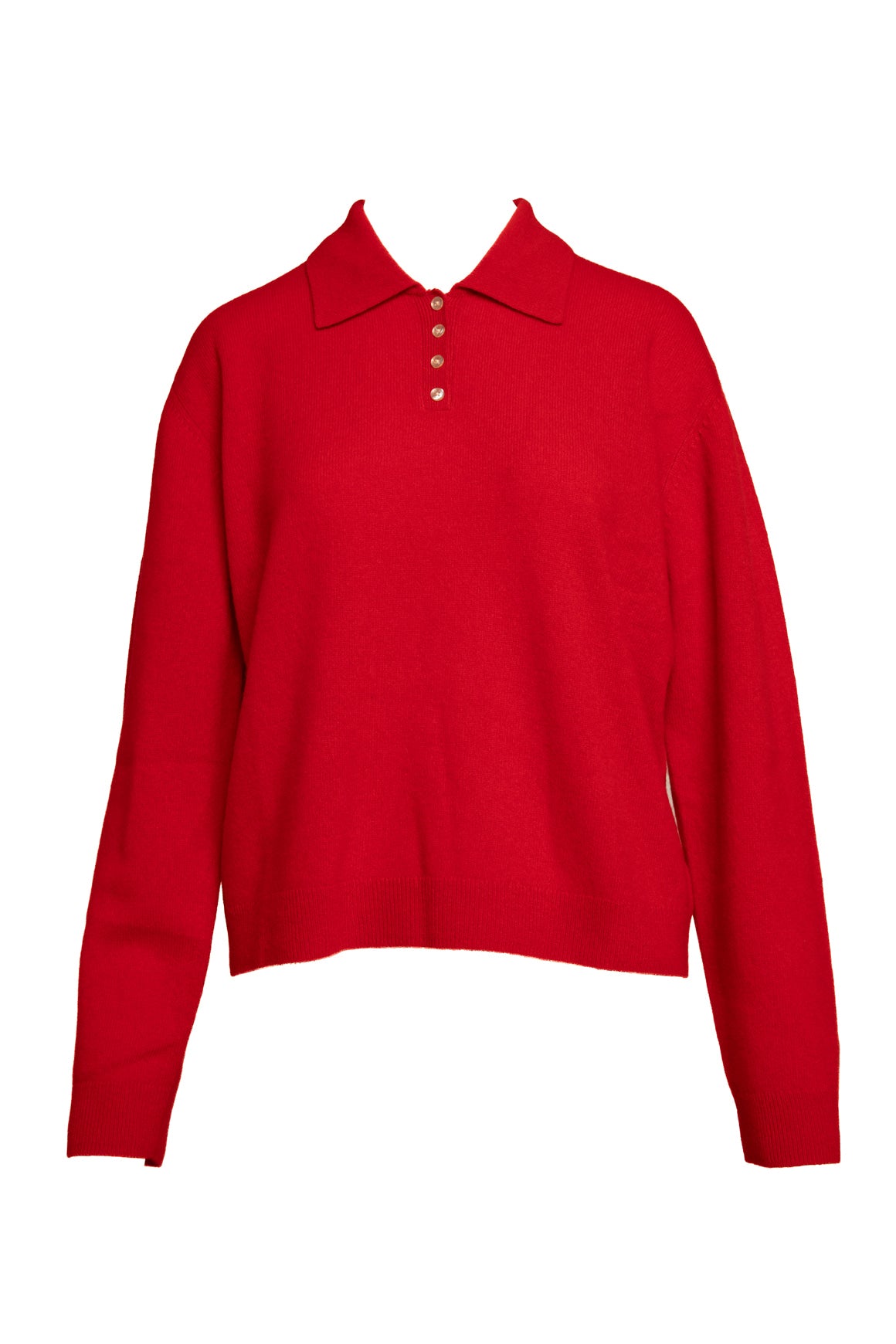 LESET Red Collared Henley Sweater (Sz. XL)