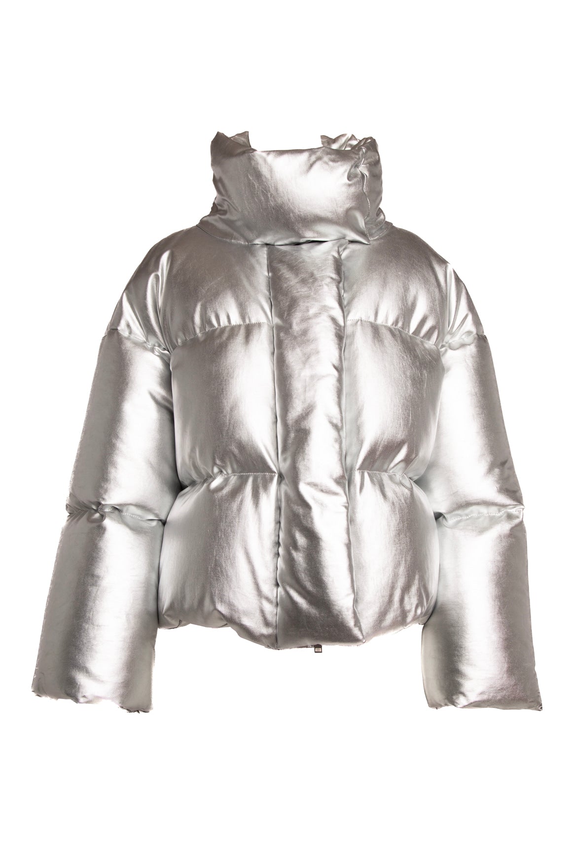 KHAITE Silver Metallic Puffer Jacket (Sz.M)